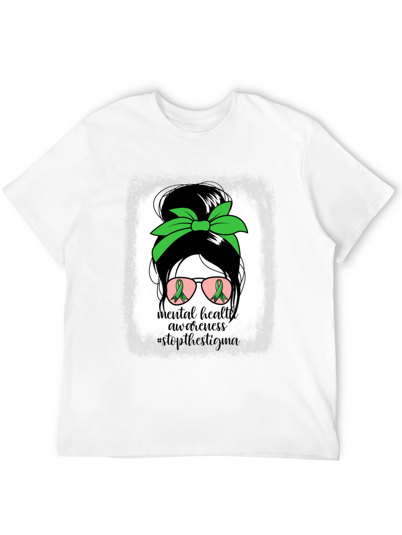 Mental Health Awareness Messy Bun T-Shirt