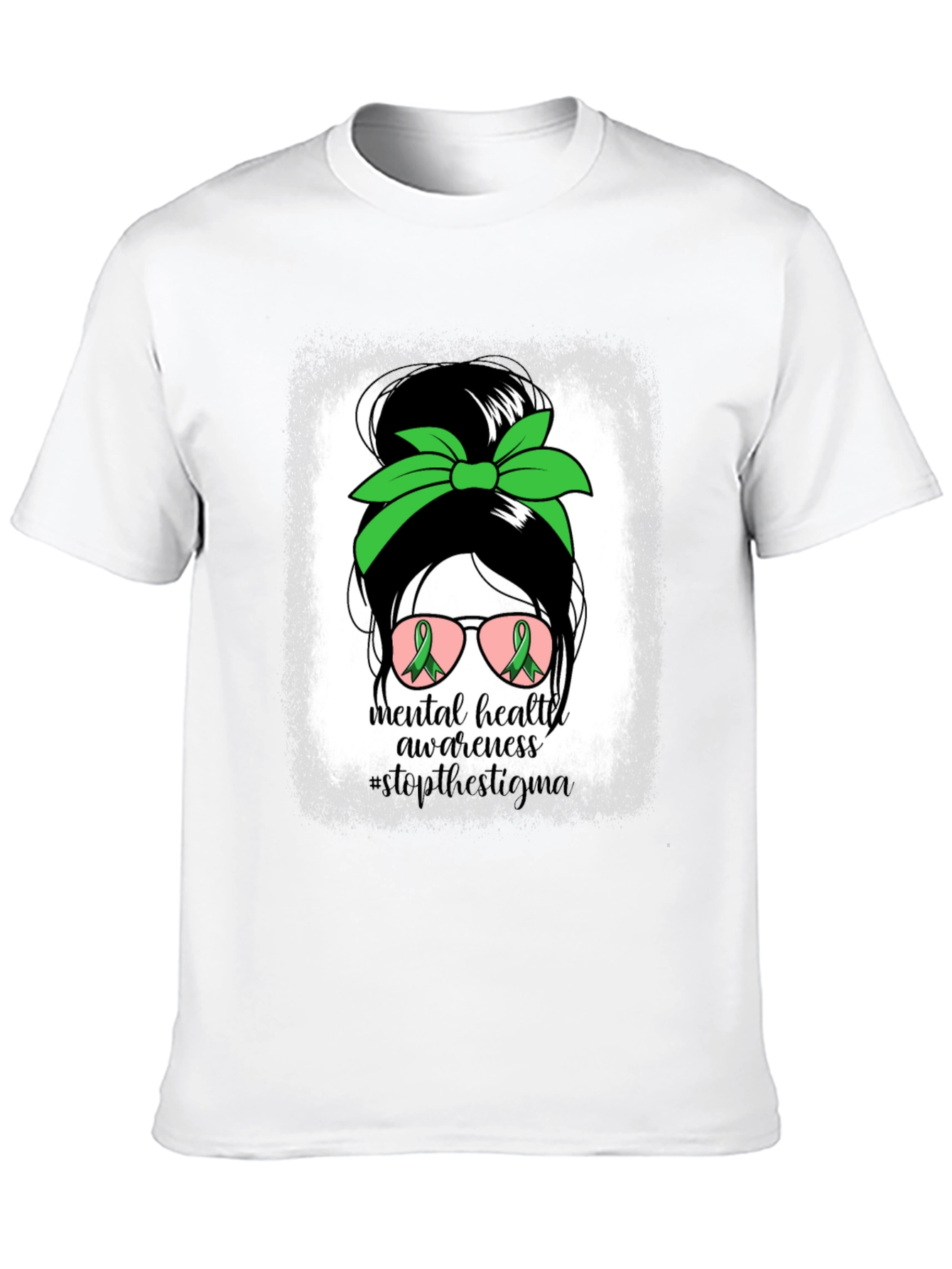Mental Health Awareness Messy Bun T-Shirt