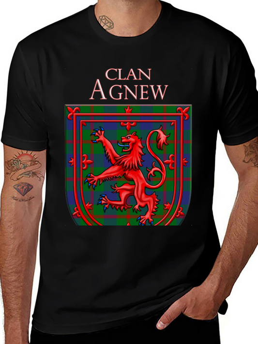 Clan Agnew Scottish Lion Crest Black T-Shirt