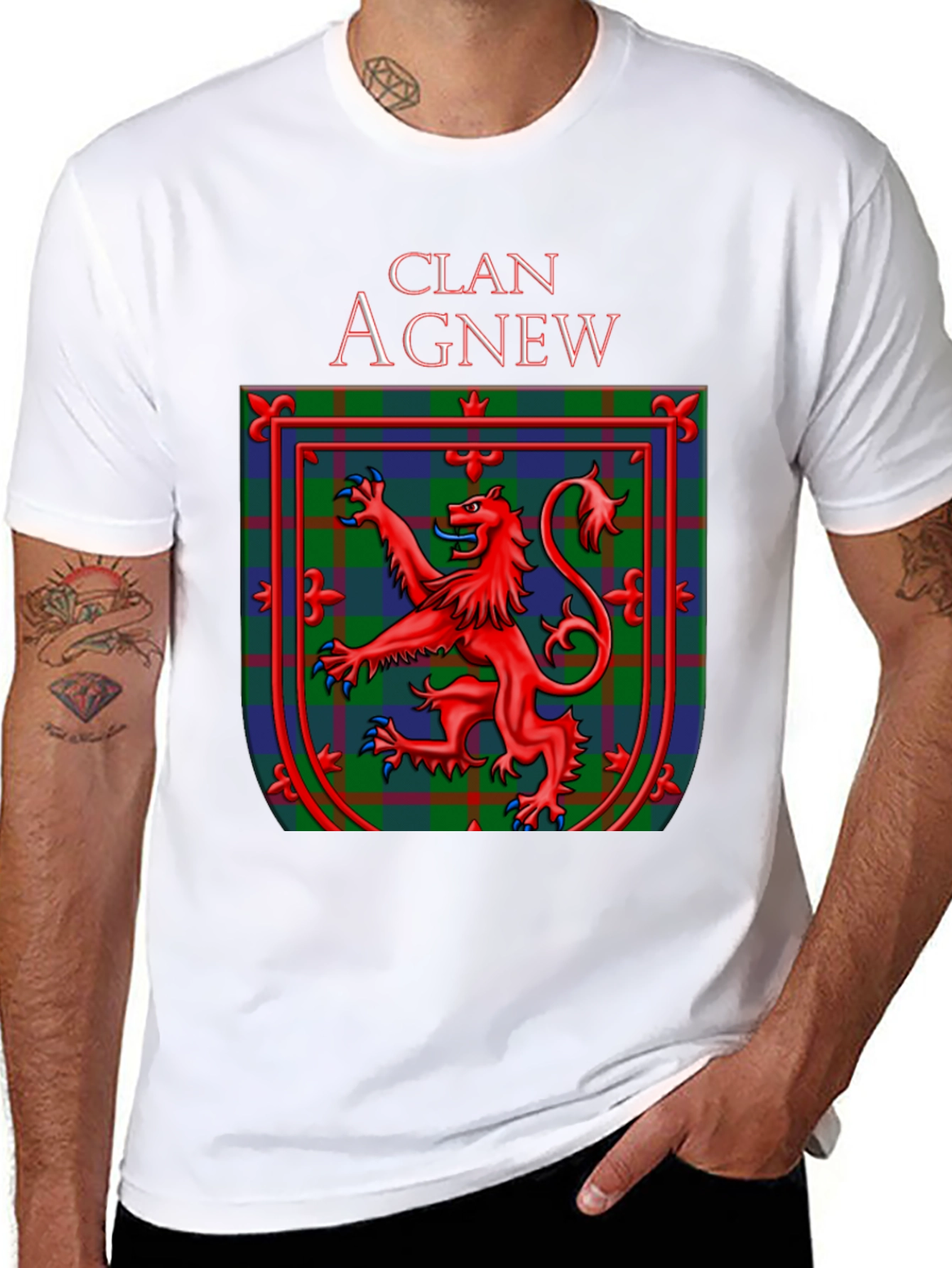 Clan Agnew Scottish Lion Crest Black T-Shirt