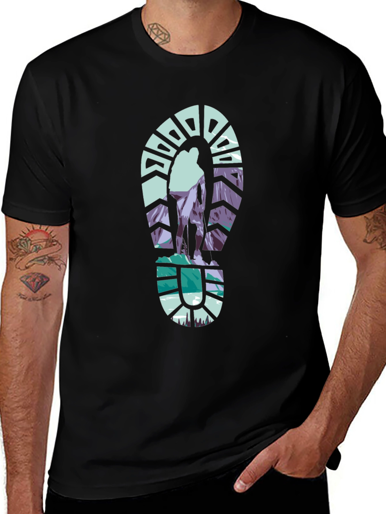 Hiking Adventure Graphic Tee - Black