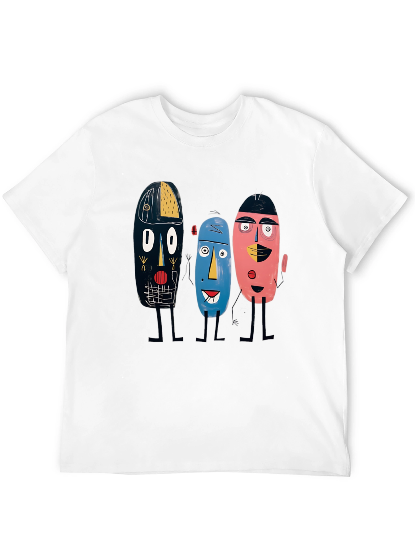 Abstract Faces Graphic Tee - Unique Design Soft Cotton