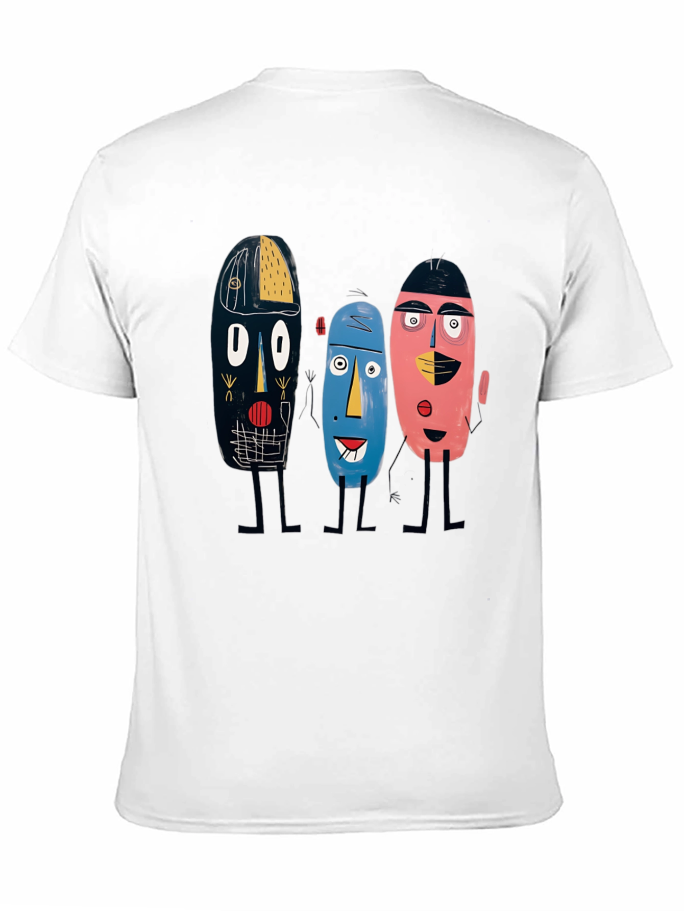 Abstract Faces Graphic Tee - Unique Design Soft Cotton
