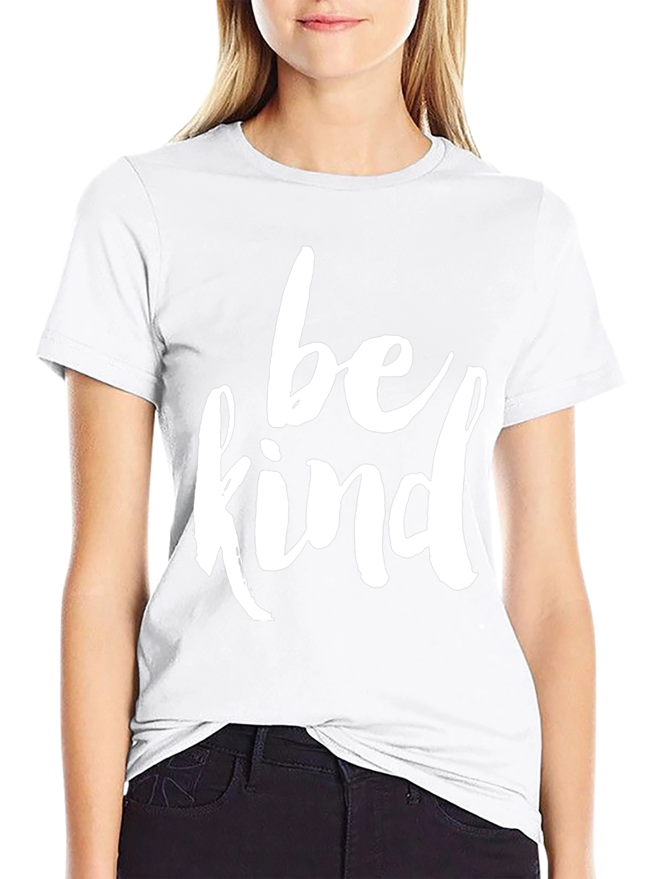 Be Kind Graphic Tee - Black Cotton Casual T-Shirt
