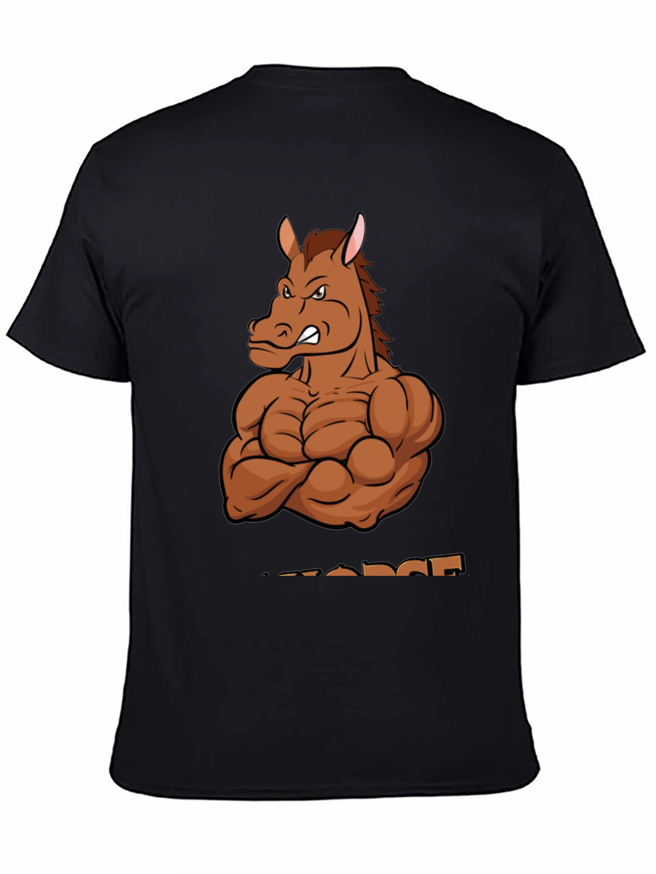 Muscle Horse T-Shirt - Black Cotton Graphic Tee