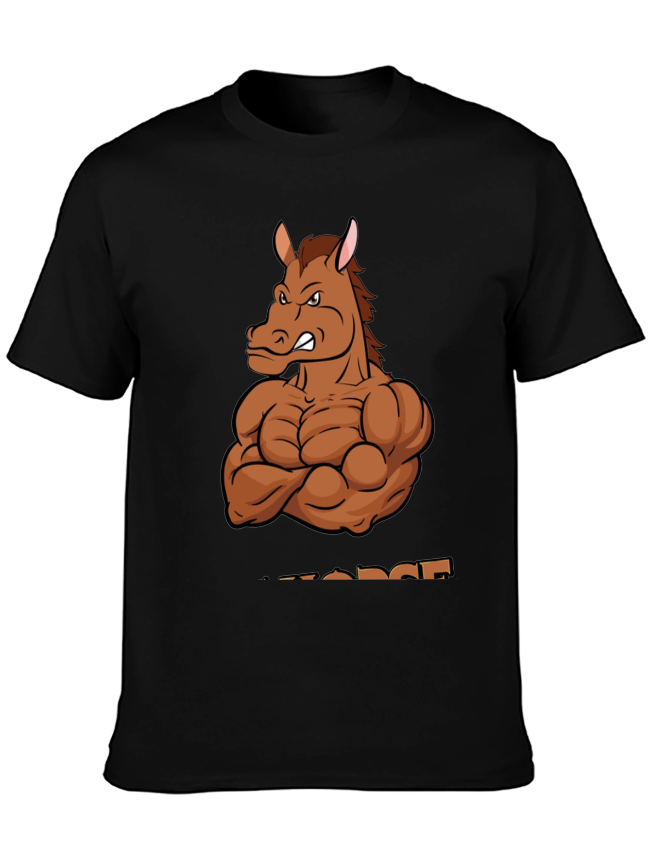 Muscle Horse T-Shirt - Black Cotton Graphic Tee