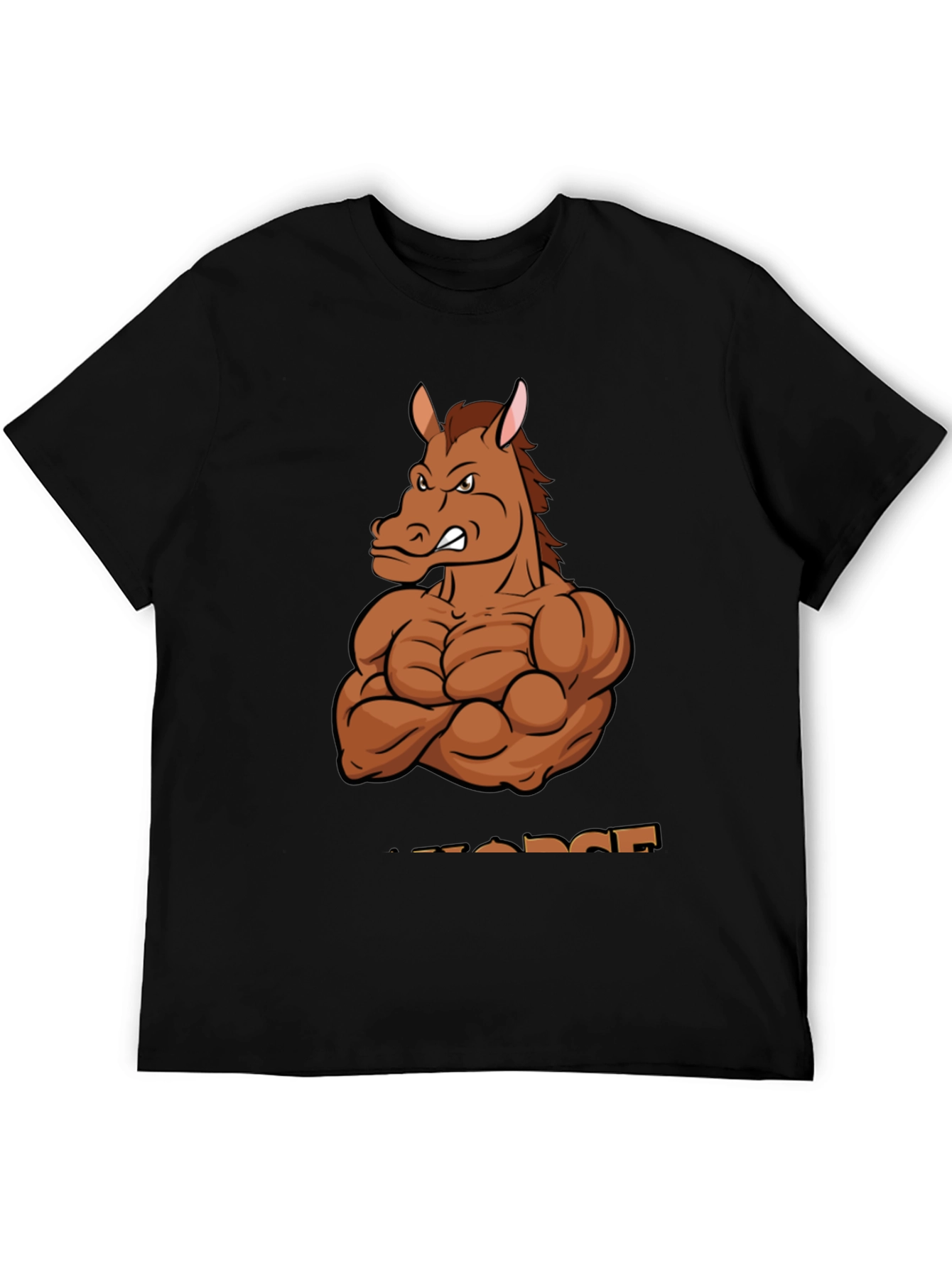Muscle Horse T-Shirt - Black Cotton Graphic Tee