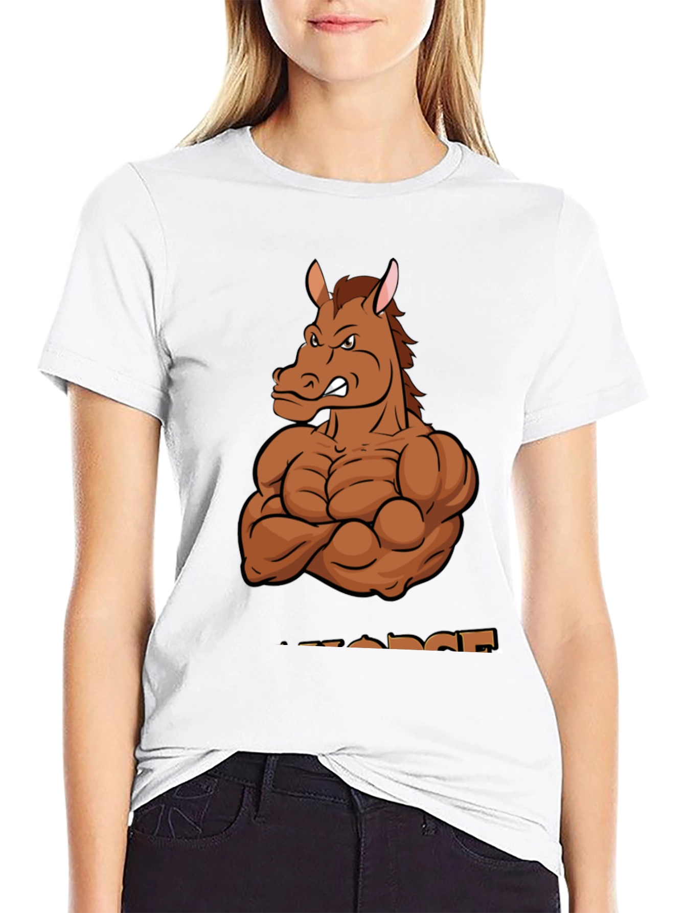 Muscle Horse T-Shirt - Black Cotton Graphic Tee