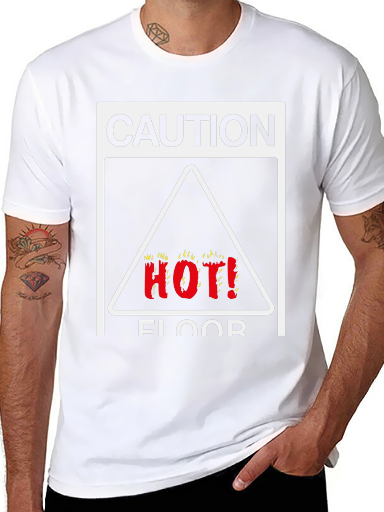 Caution Hot Floor Graphic Tee