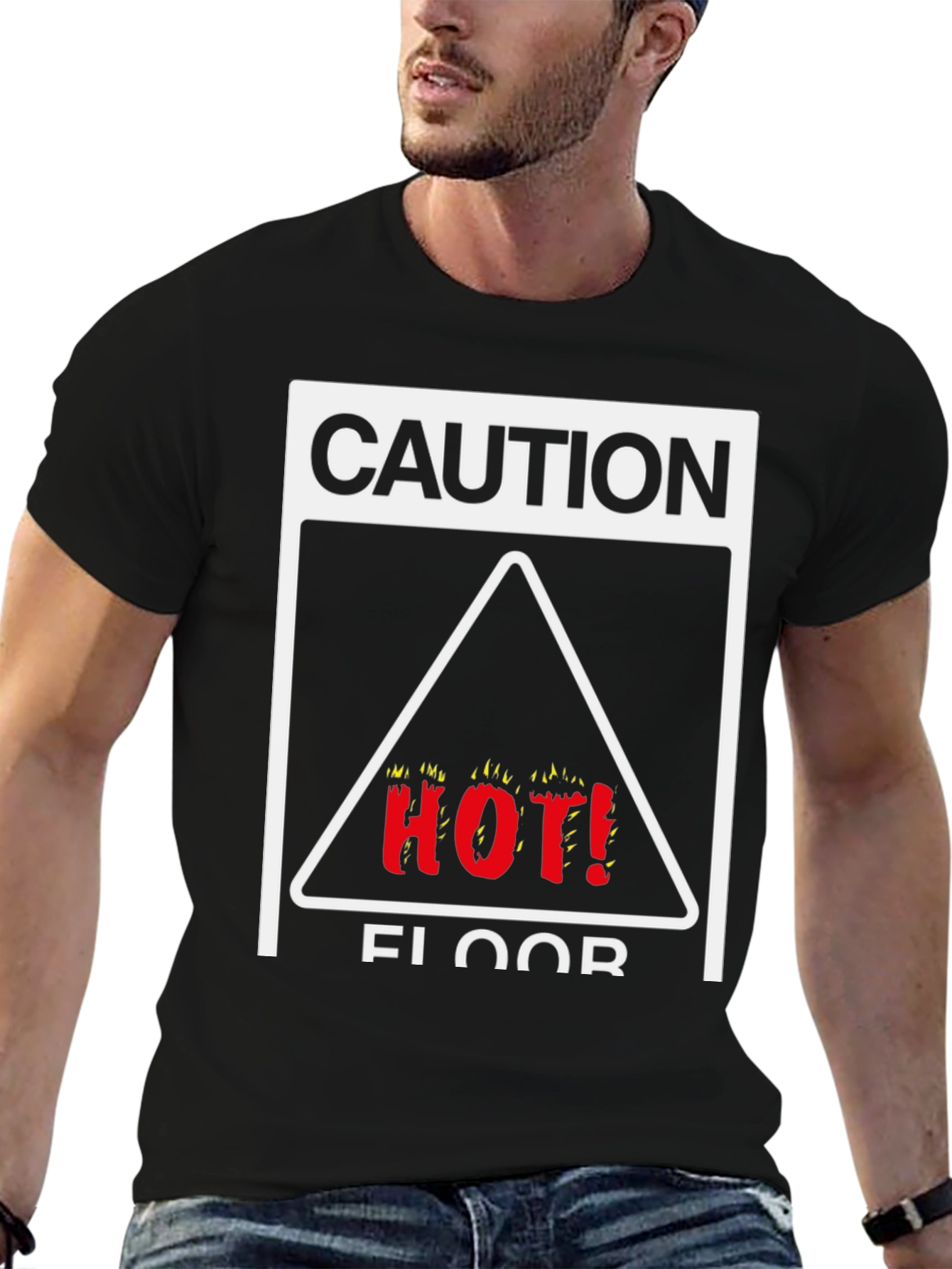 Caution Hot Floor Graphic Tee