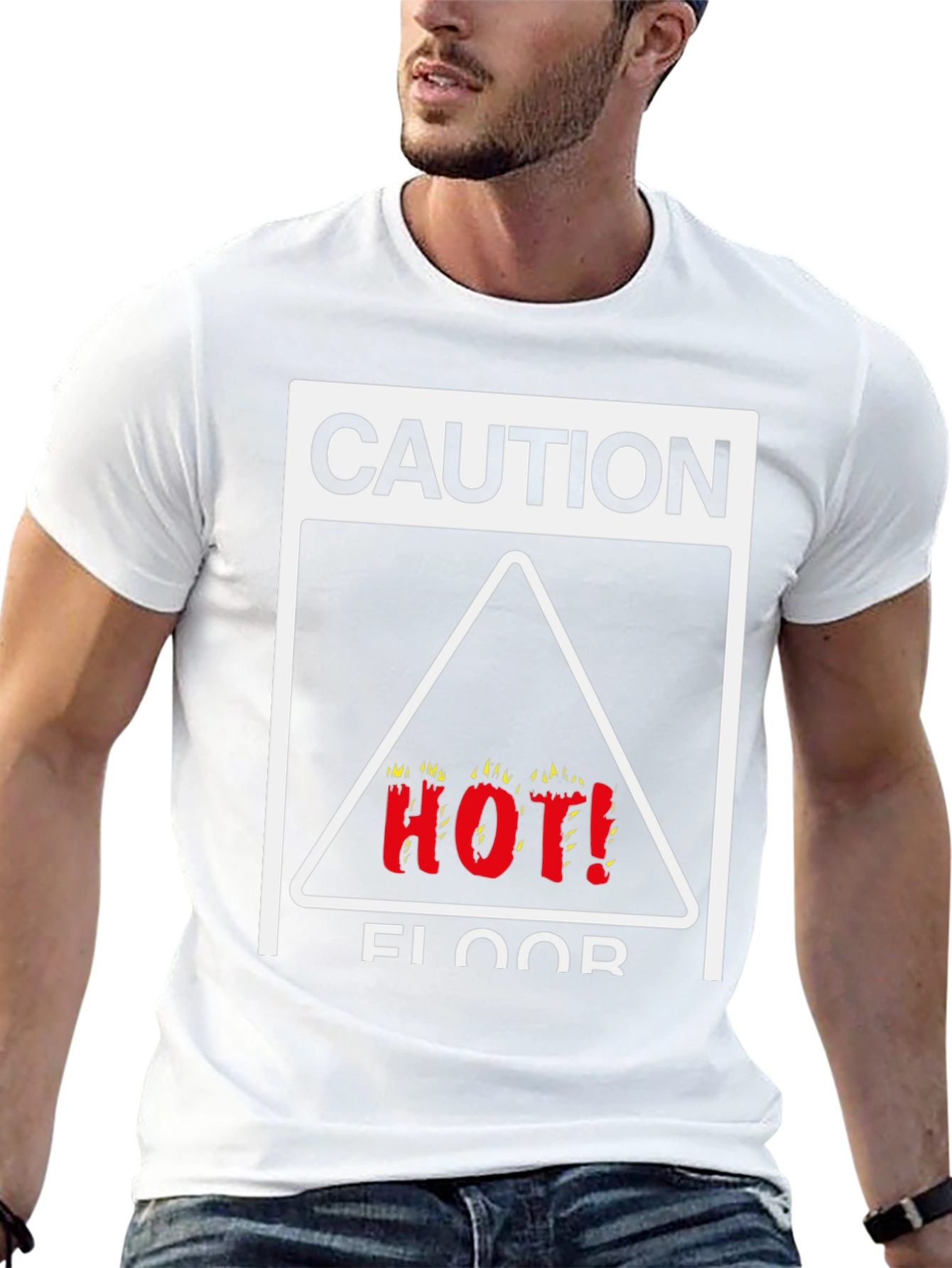 Caution Hot Floor Graphic Tee