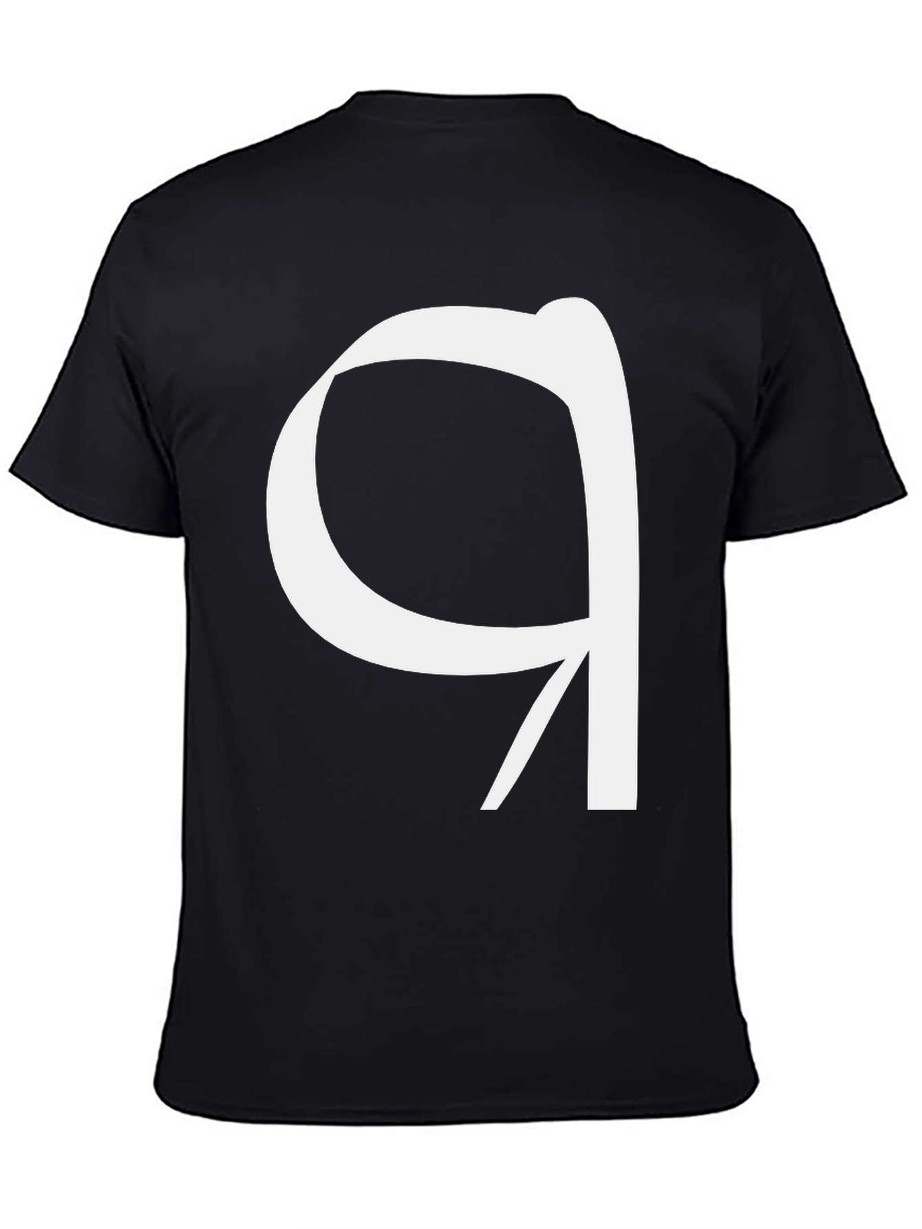White Cyrillic Ya on Black T-Shirt