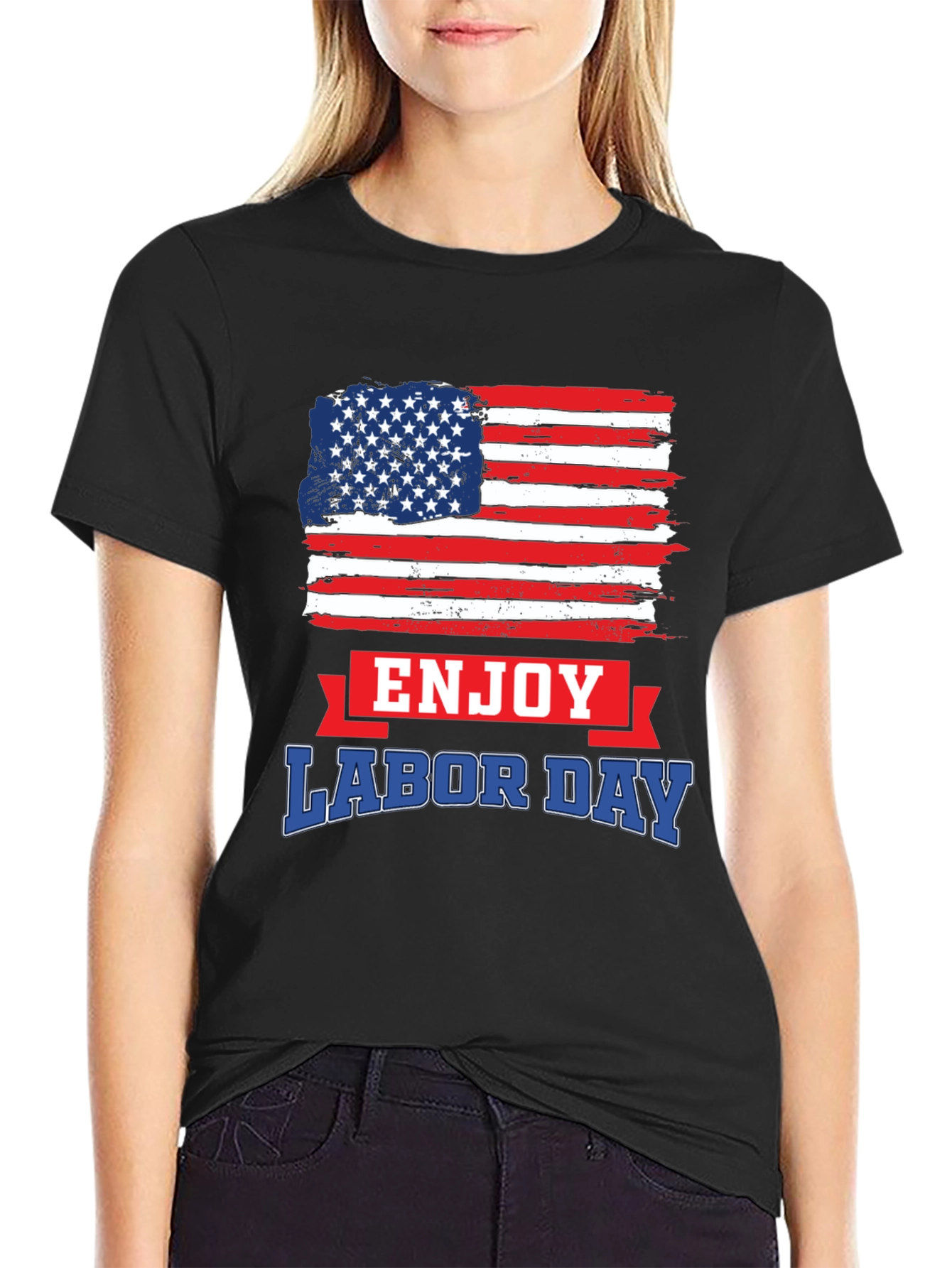 Labor Day American Flag Graphic T-Shirt