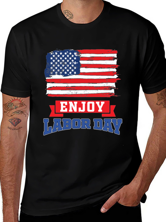 Labor Day American Flag Graphic T-Shirt