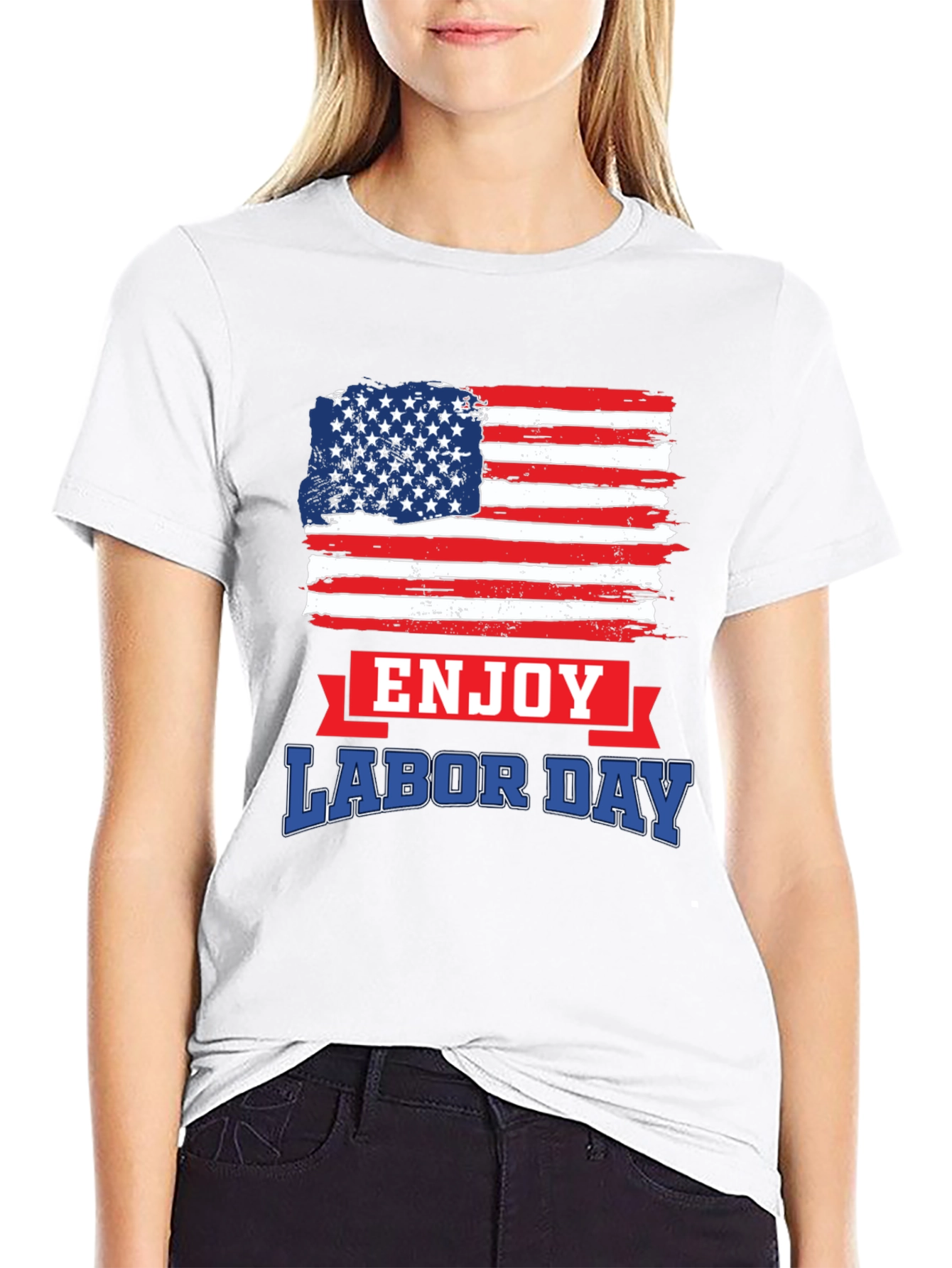 Labor Day American Flag Graphic T-Shirt
