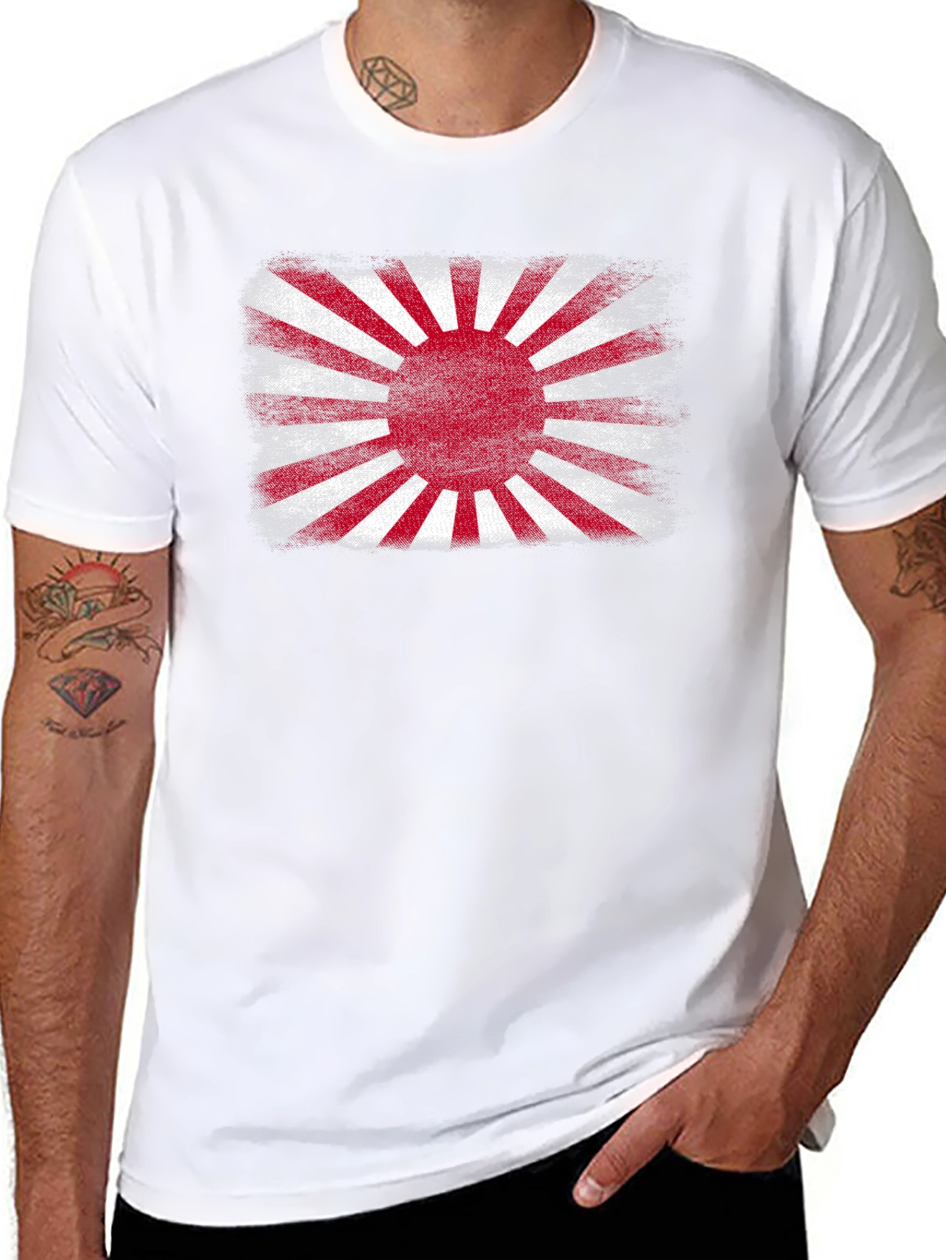 Distressed Rising Sun Graphic Tee
