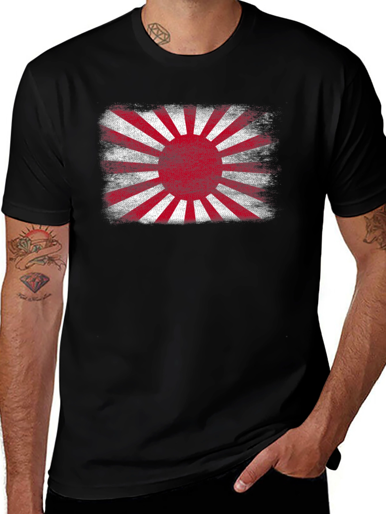 Distressed Rising Sun Graphic Tee