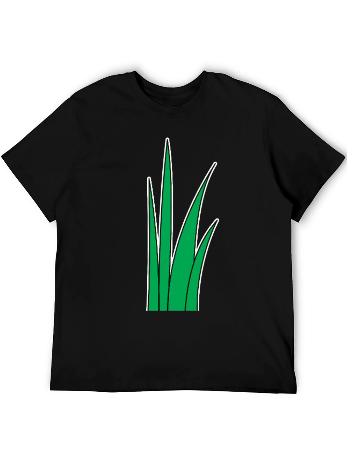 Grass Graphic Tee - Black Cotton T-Shirt