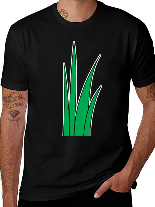 Grass Graphic Tee - Black Cotton T-Shirt