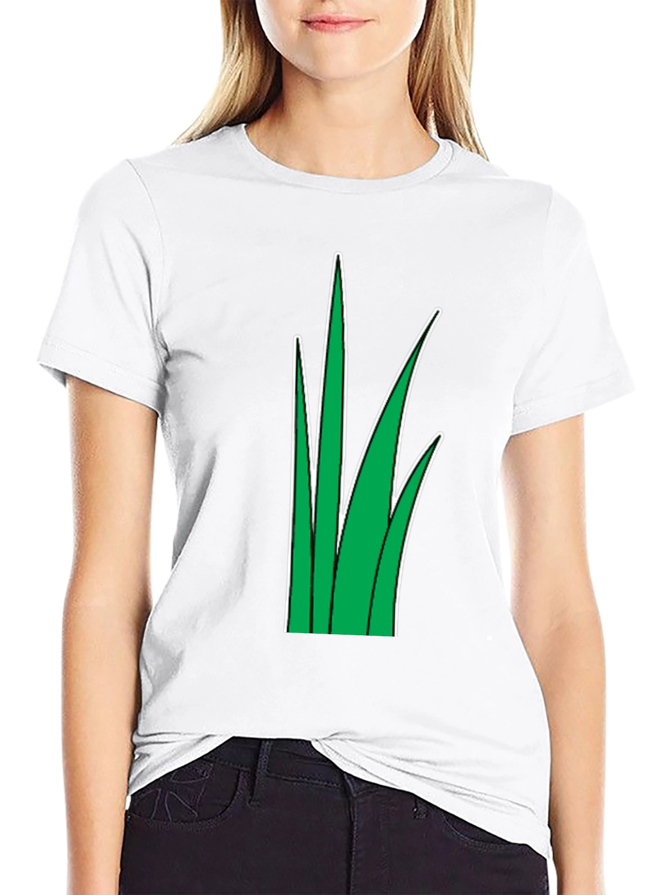 Grass Graphic Tee - Black Cotton T-Shirt