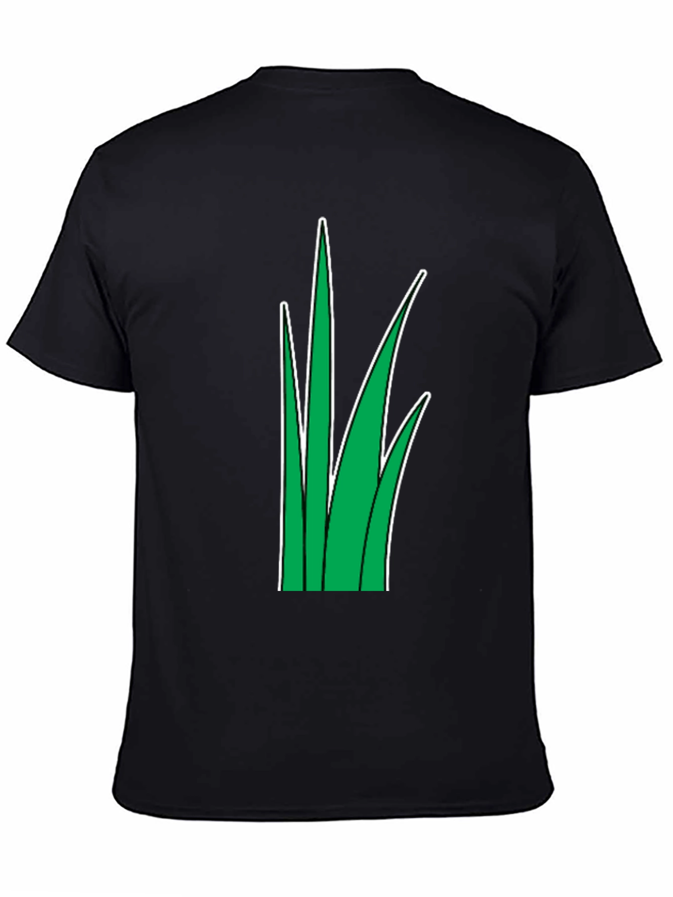 Grass Graphic Tee - Black Cotton T-Shirt