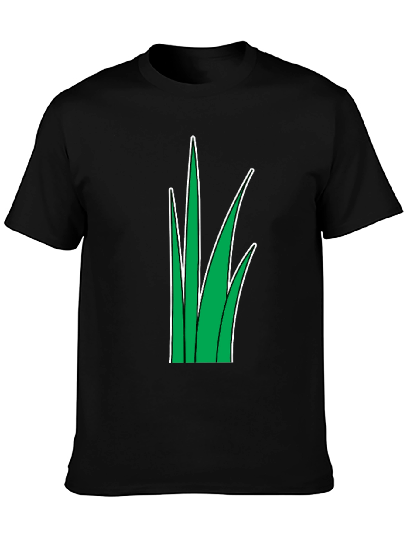 Grass Graphic Tee - Black Cotton T-Shirt