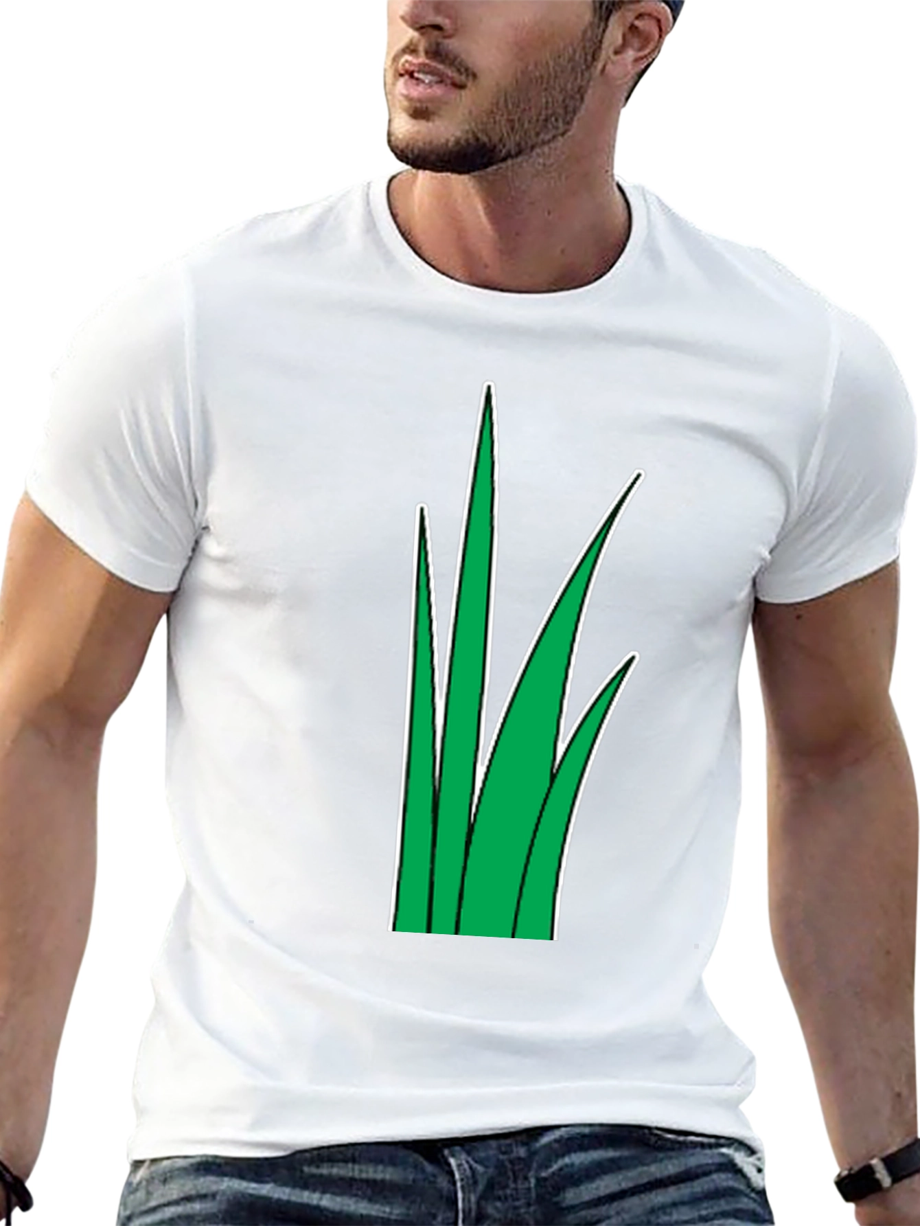 Grass Graphic Tee - Black Cotton T-Shirt