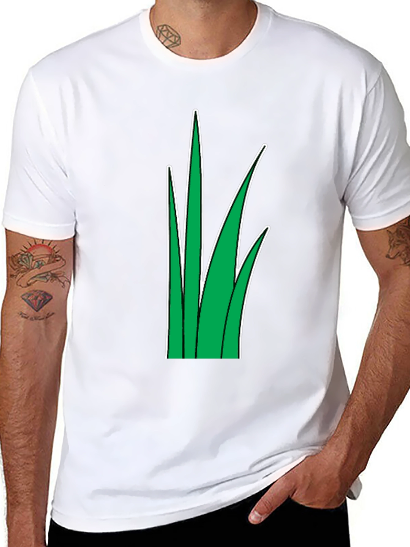 Grass Graphic Tee - Black Cotton T-Shirt