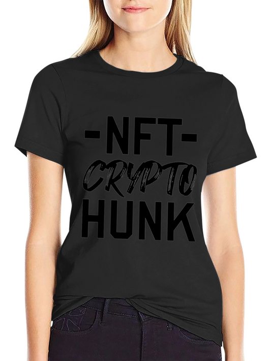 NFT Crypto Hunk Graphic Tee - Black Cotton T-Shirt