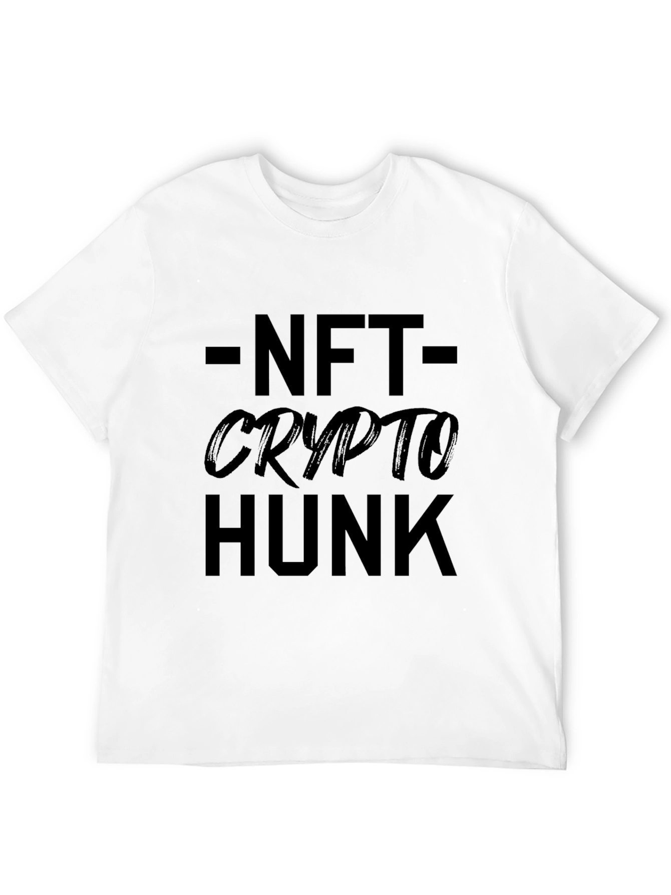 NFT Crypto Hunk Graphic Tee - Black Cotton T-Shirt