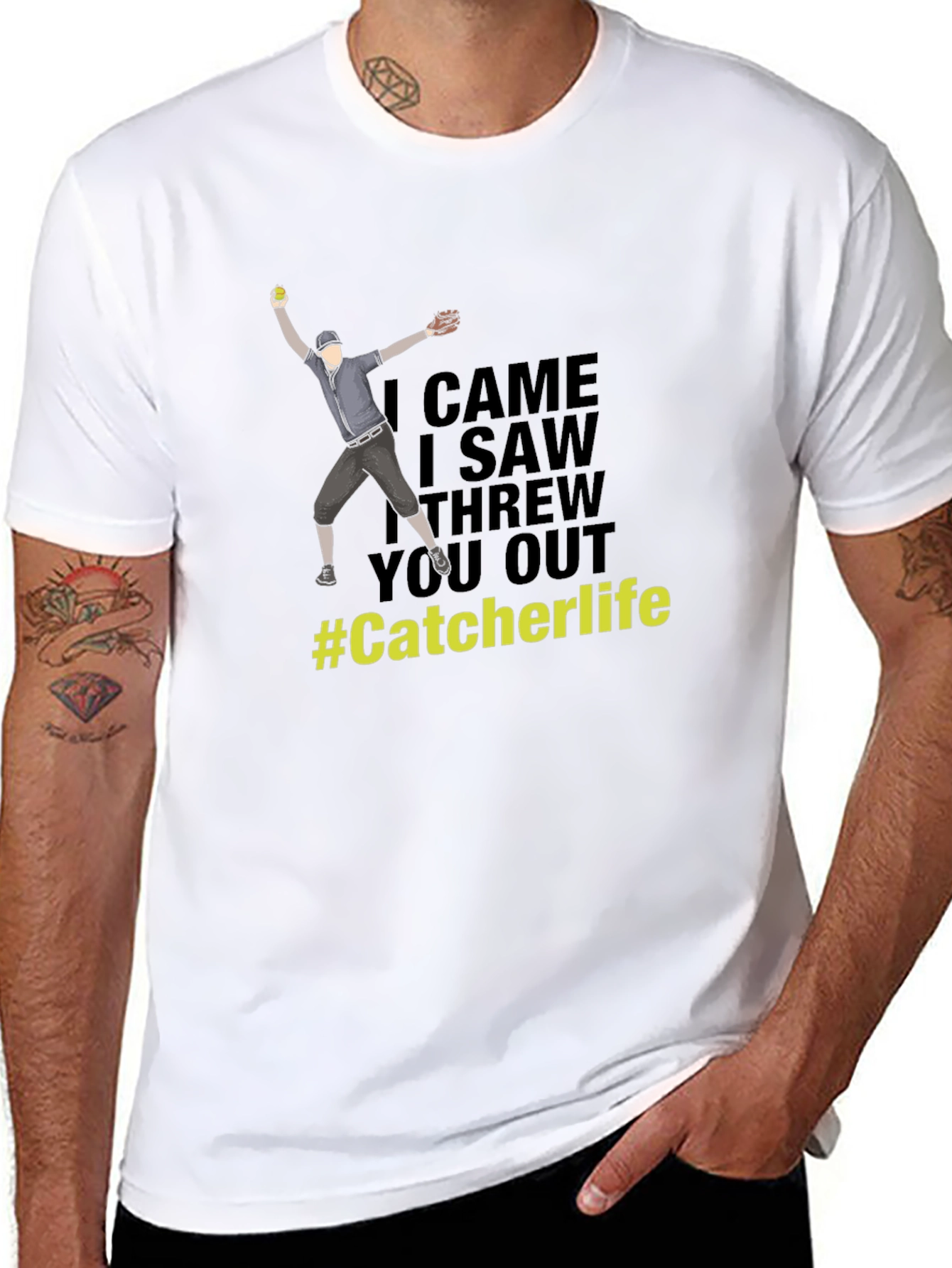 Catcher Life T-Shirt - Baseball Throw Graphic Tee