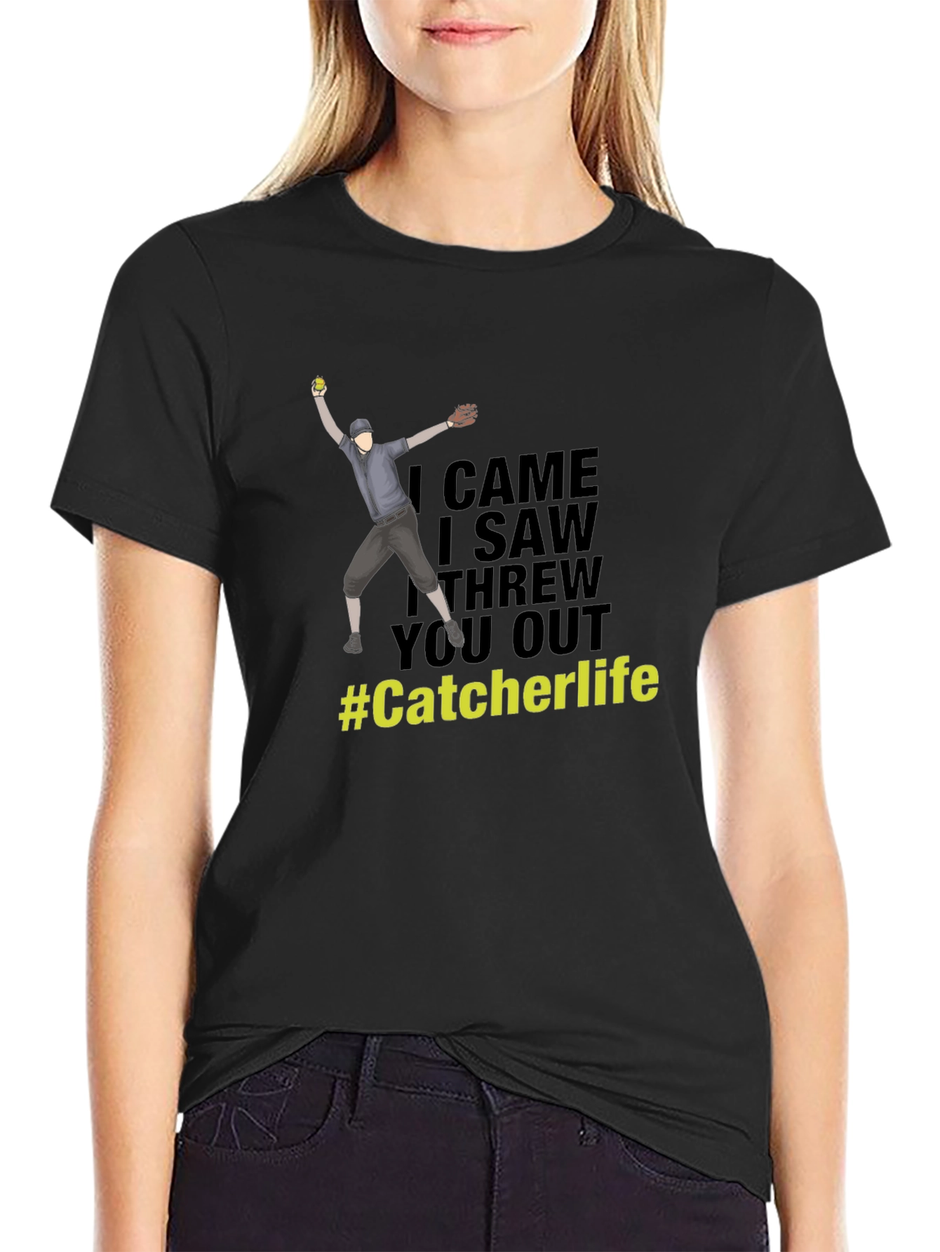 Catcher Life T-Shirt - Baseball Throw Graphic Tee