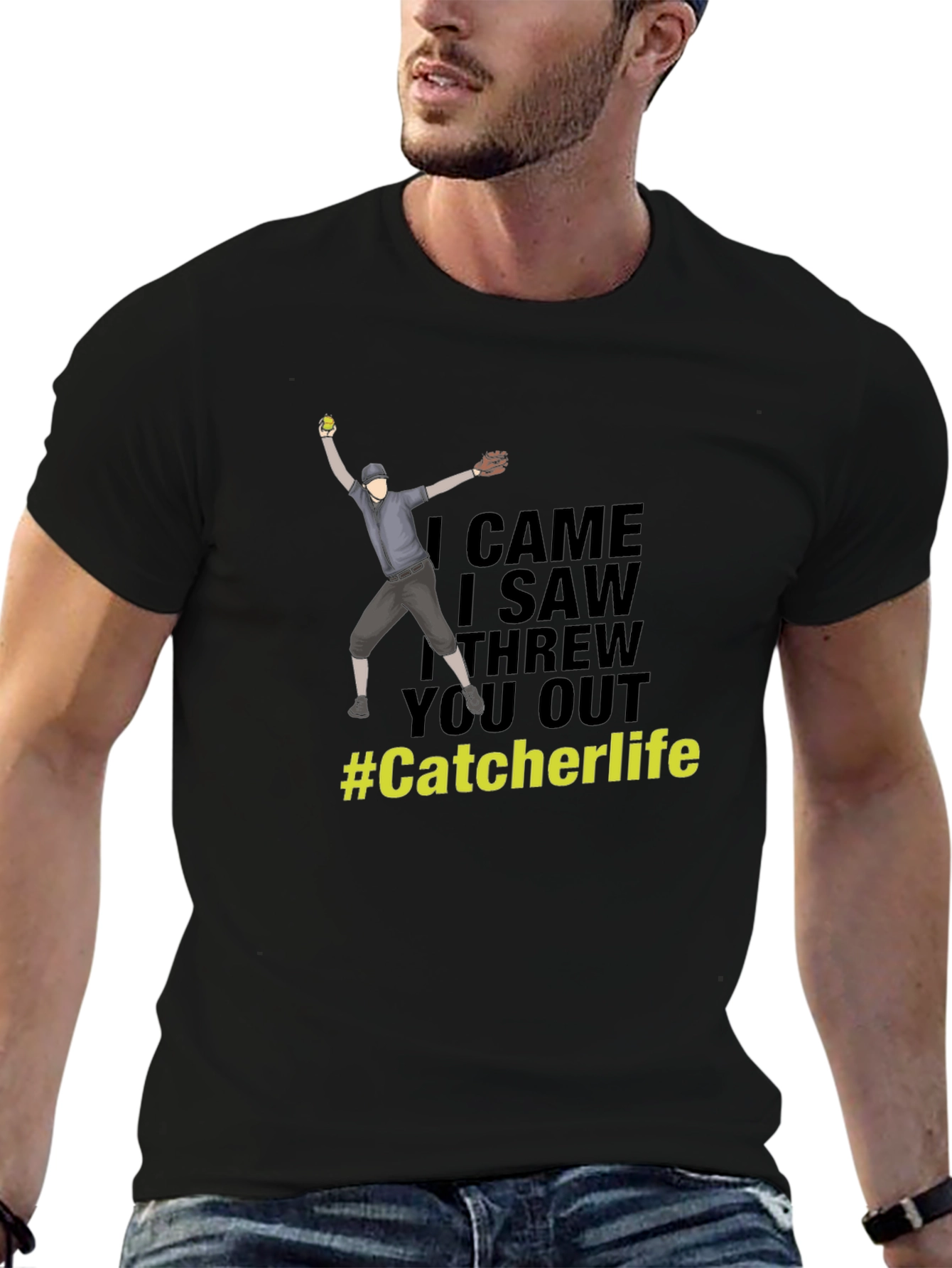Catcher Life T-Shirt - Baseball Throw Graphic Tee