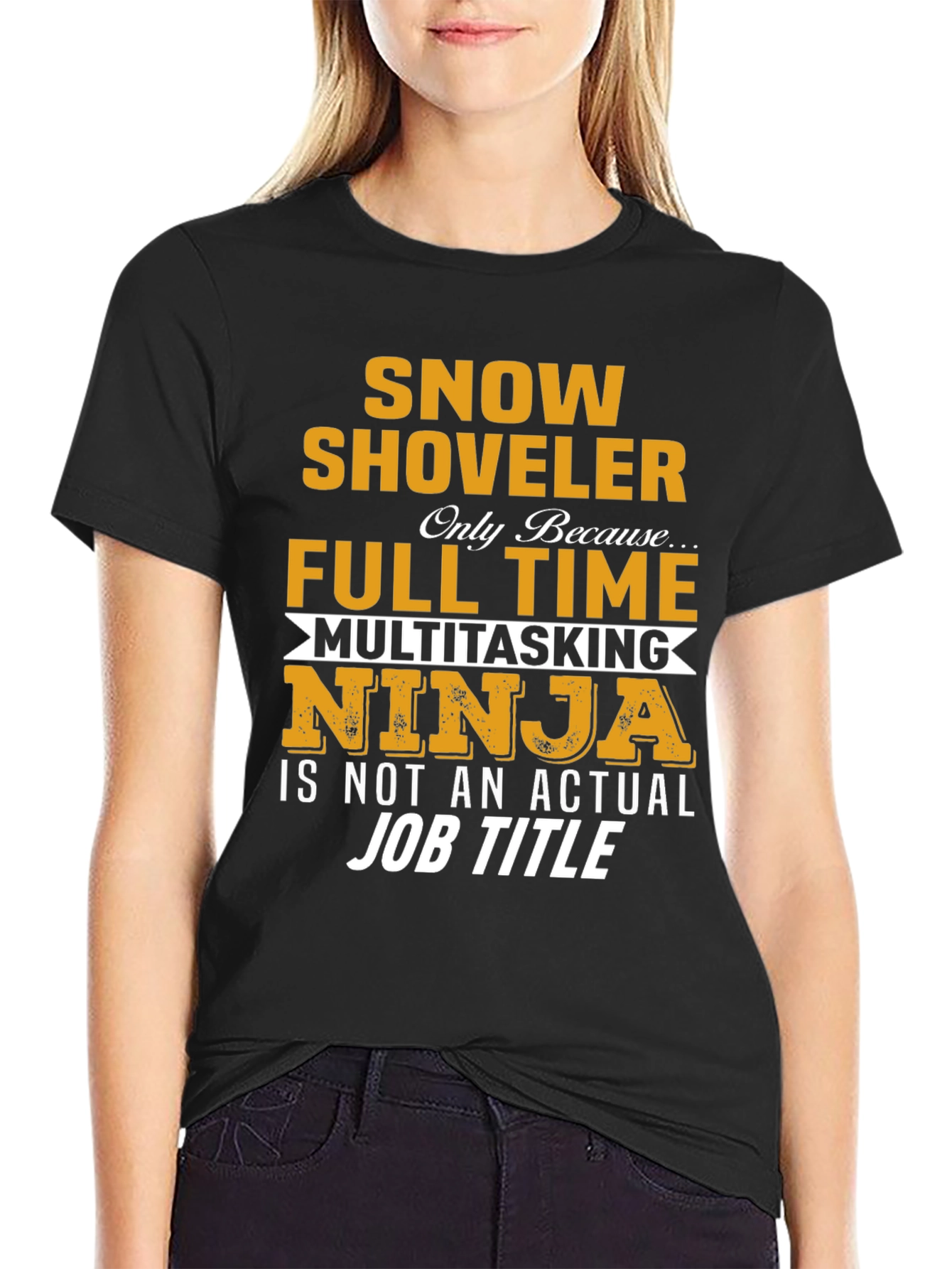 Snow Shoveler Full Time Ninja T-Shirt