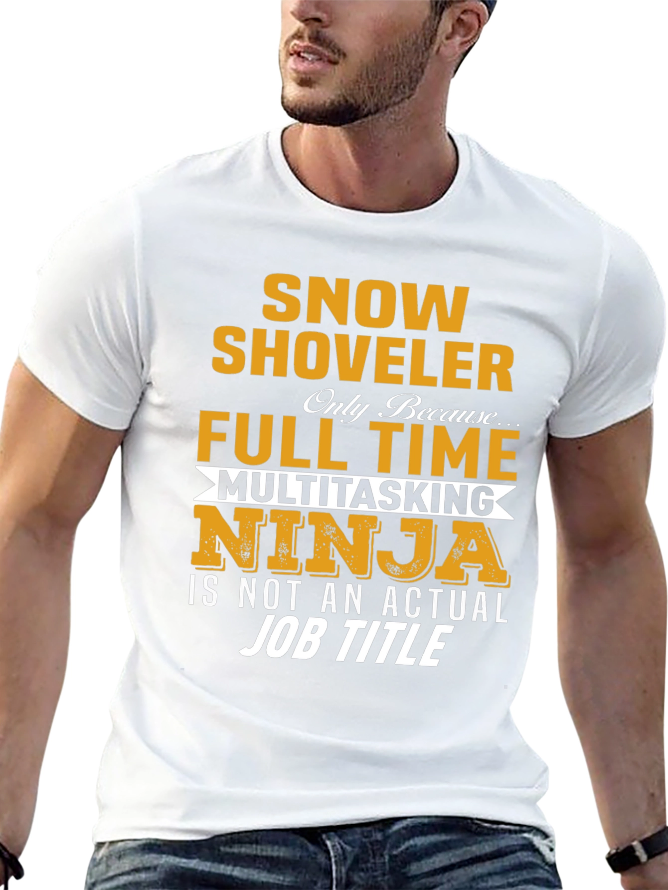 Snow Shoveler Full Time Ninja T-Shirt