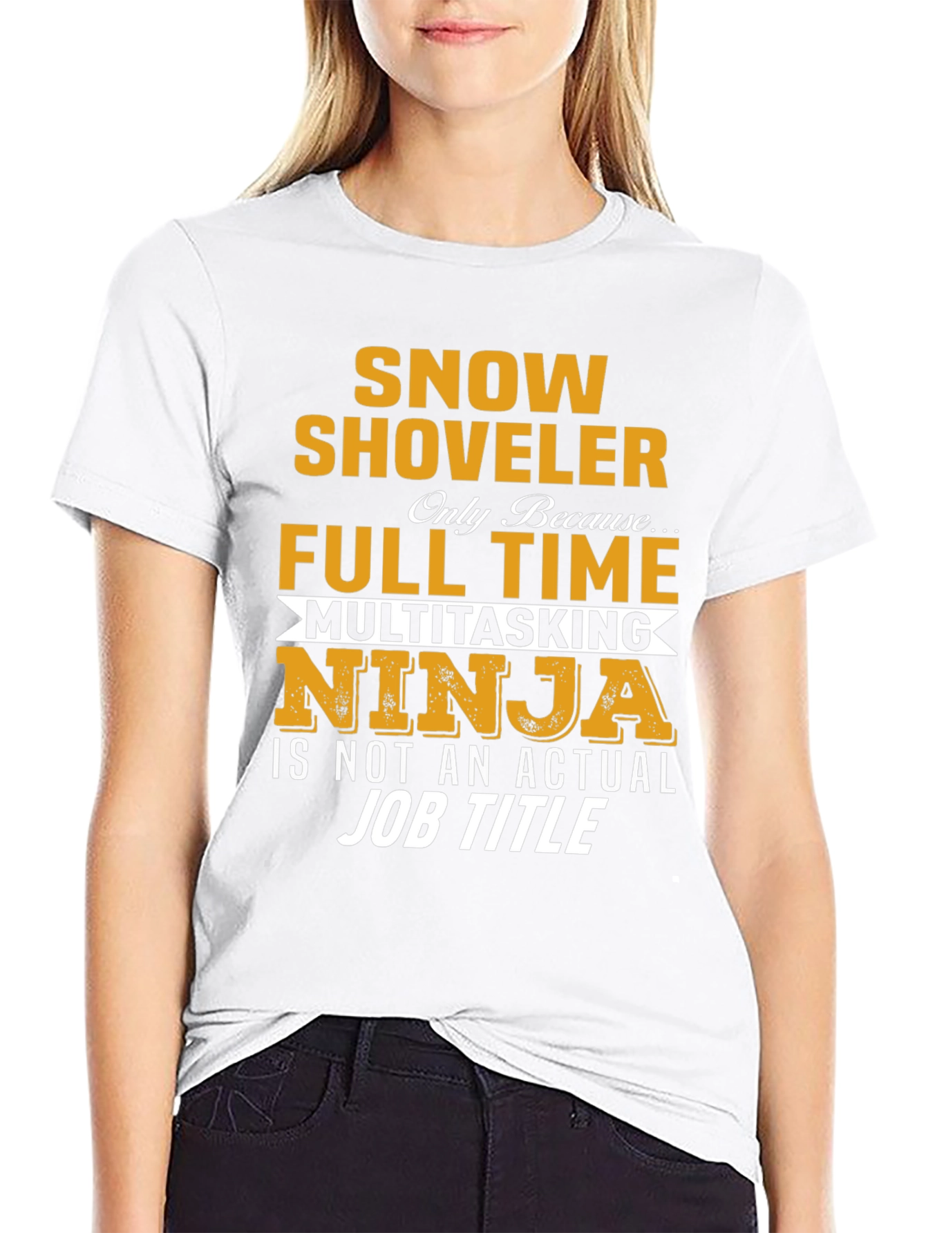 Snow Shoveler Full Time Ninja T-Shirt