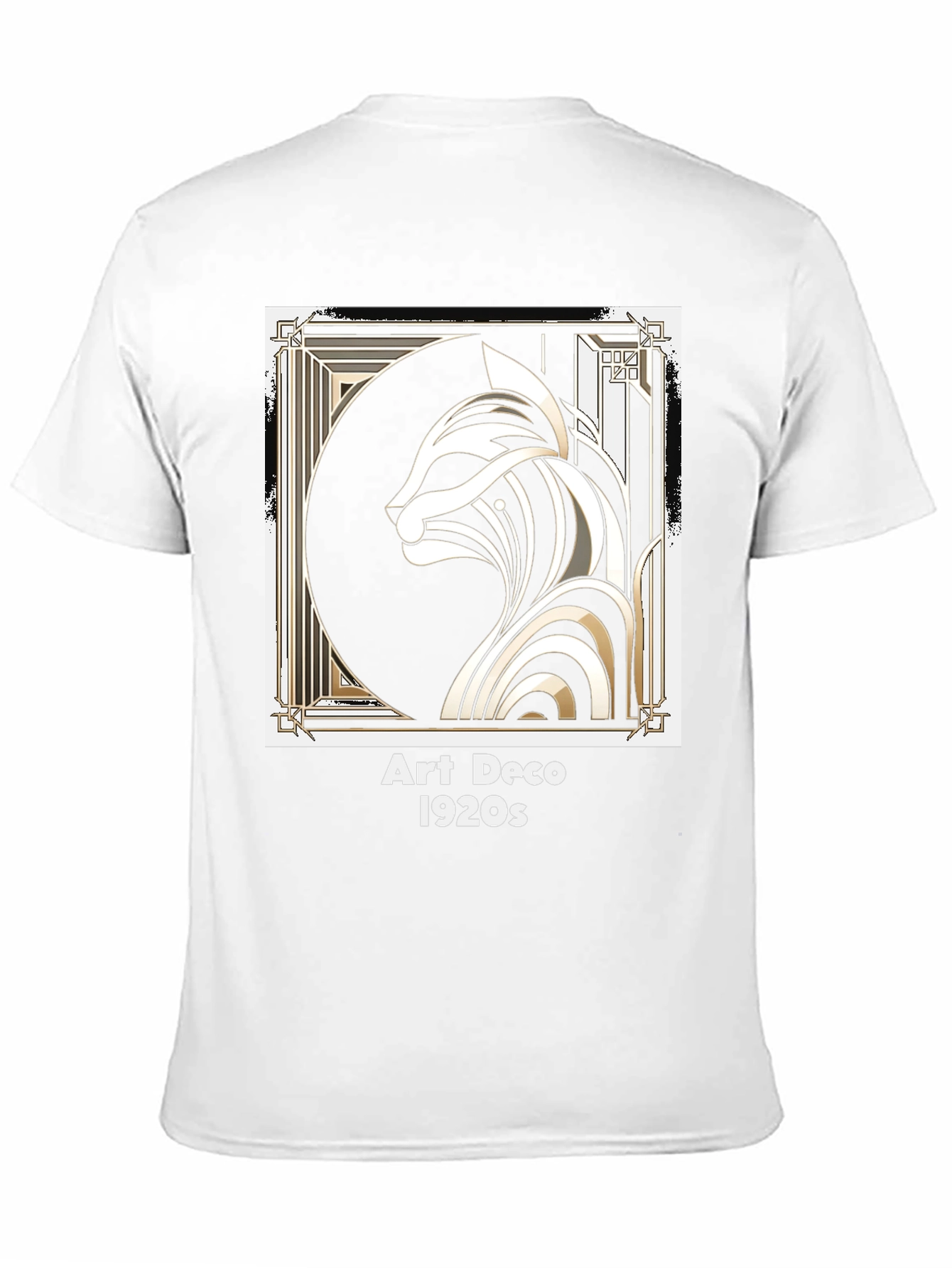 Art Deco 1920s Cat Graphic T-Shirt