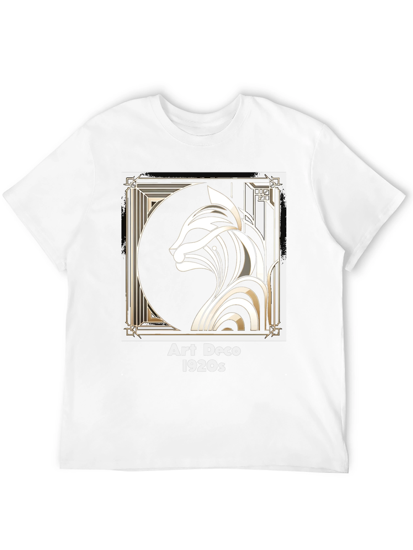 Art Deco 1920s Cat Graphic T-Shirt