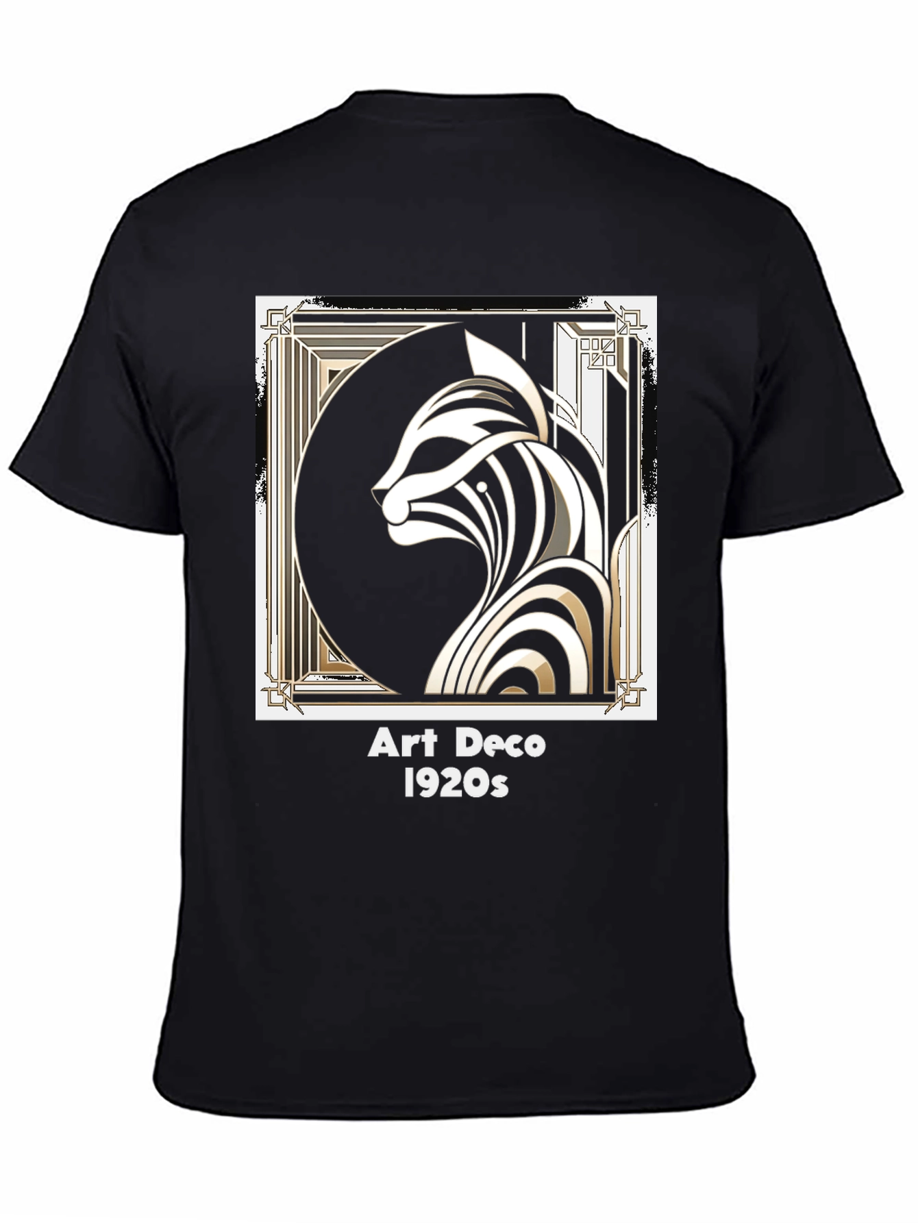 Art Deco 1920s Cat Graphic T-Shirt