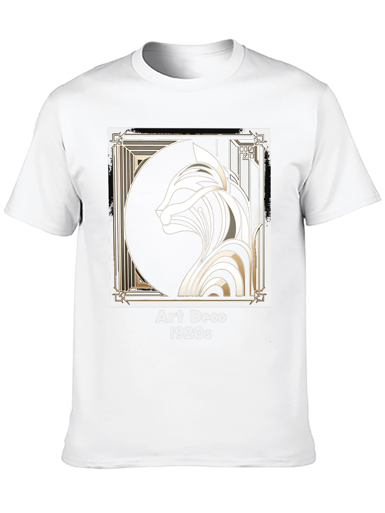Art Deco 1920s Cat Graphic T-Shirt