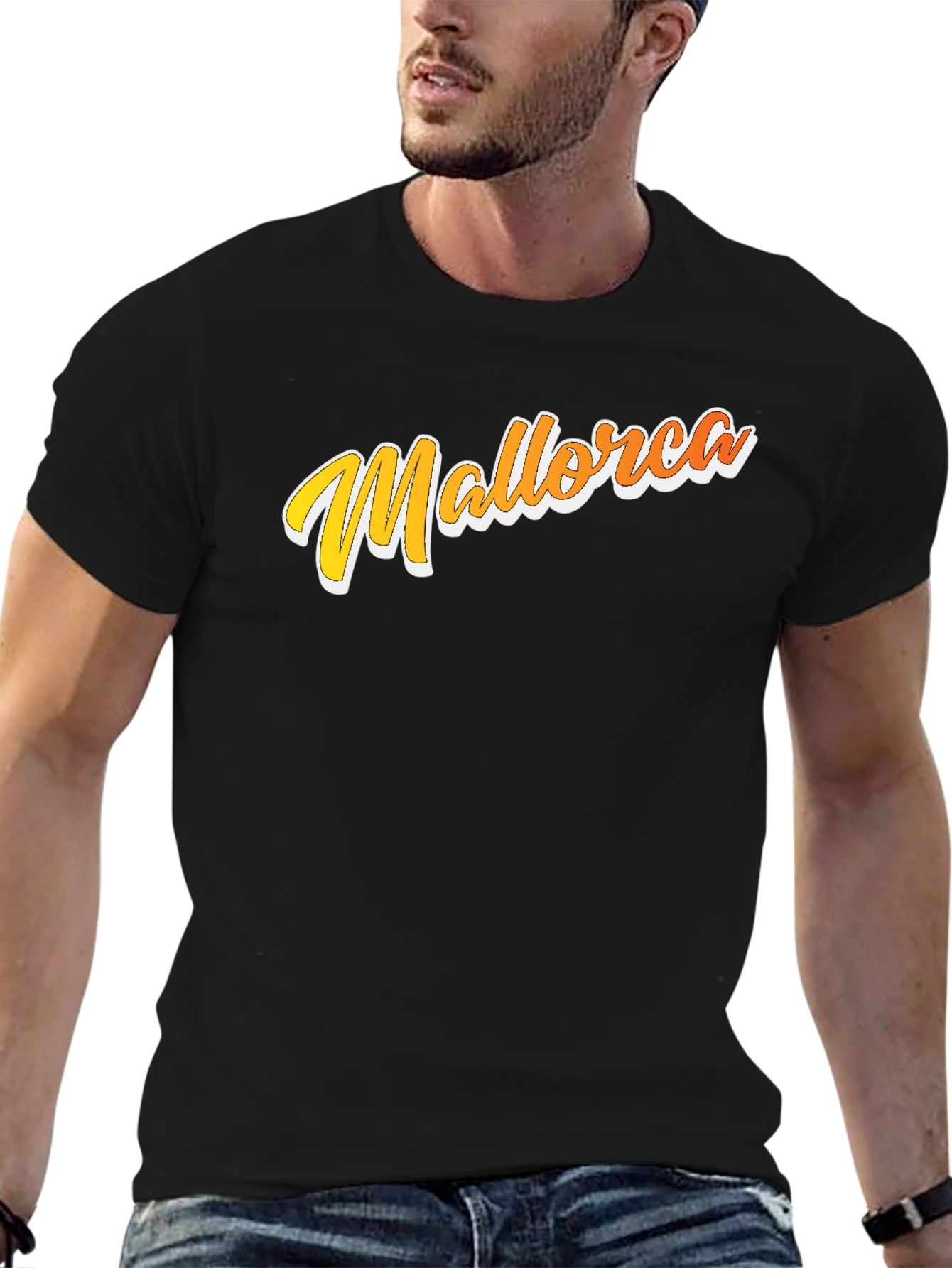 Mallorca Graphic T-Shirt - Retro Style Black Tee