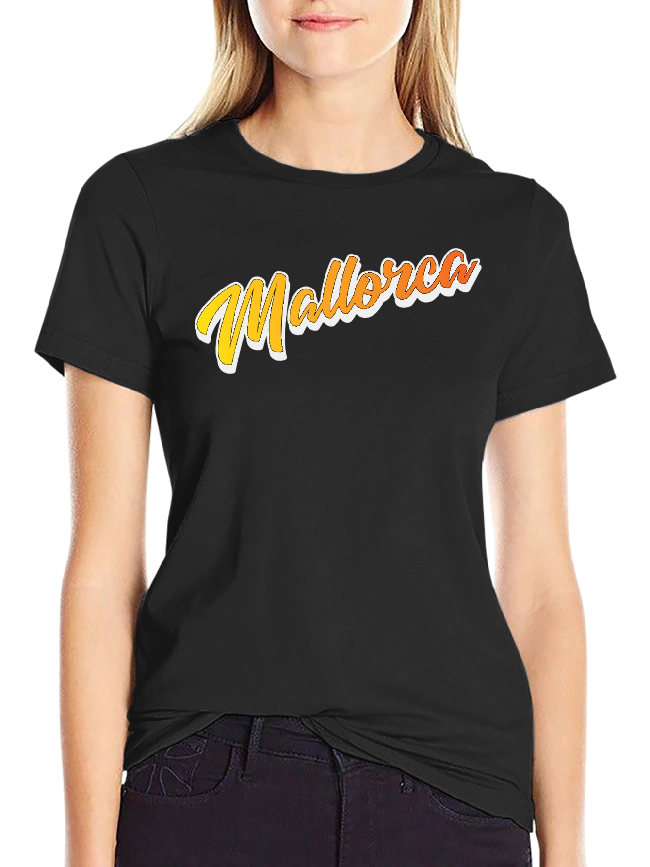 Mallorca Graphic T-Shirt - Retro Style Black Tee