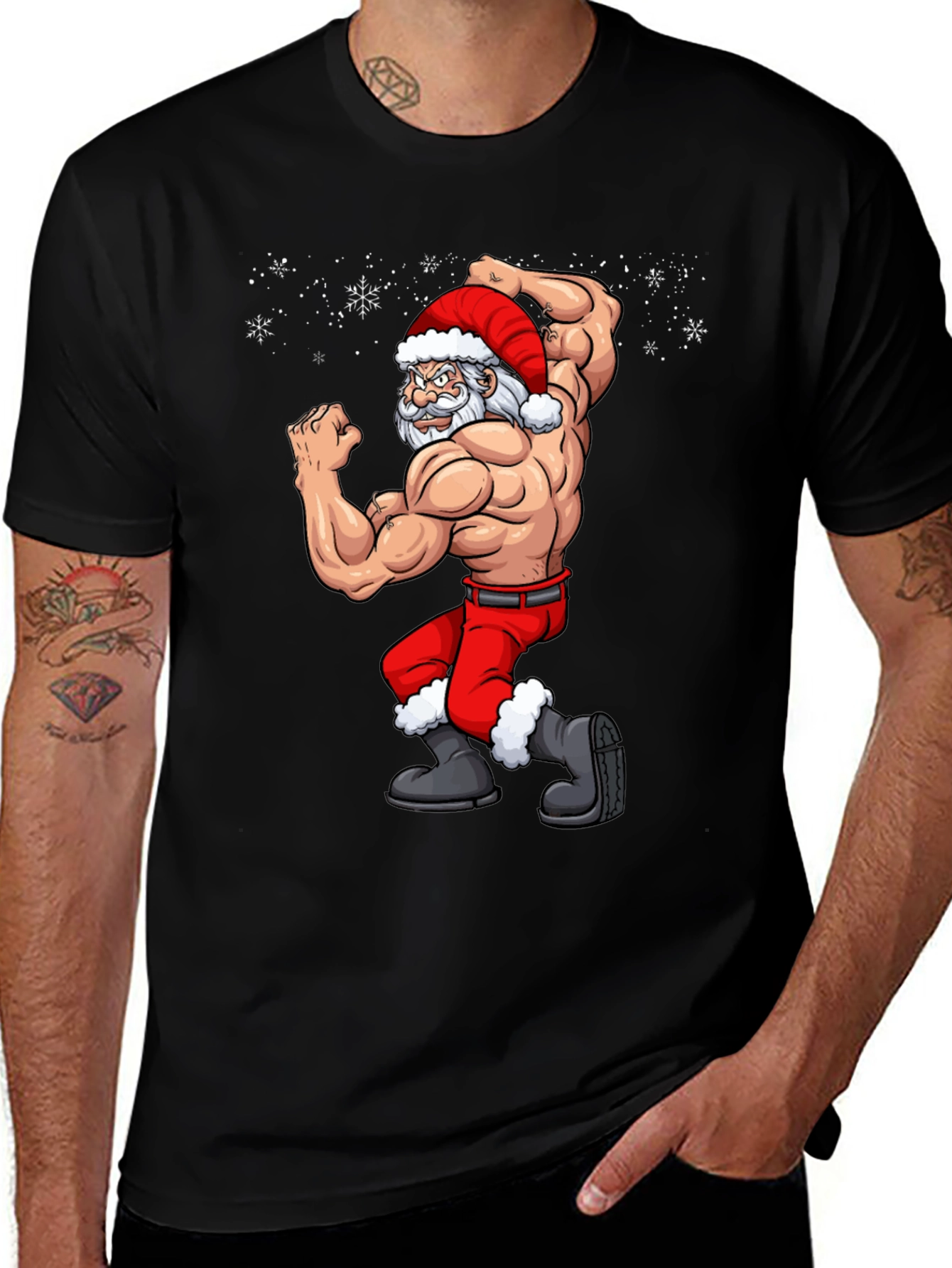 Buff Santa Christmas T-Shirt