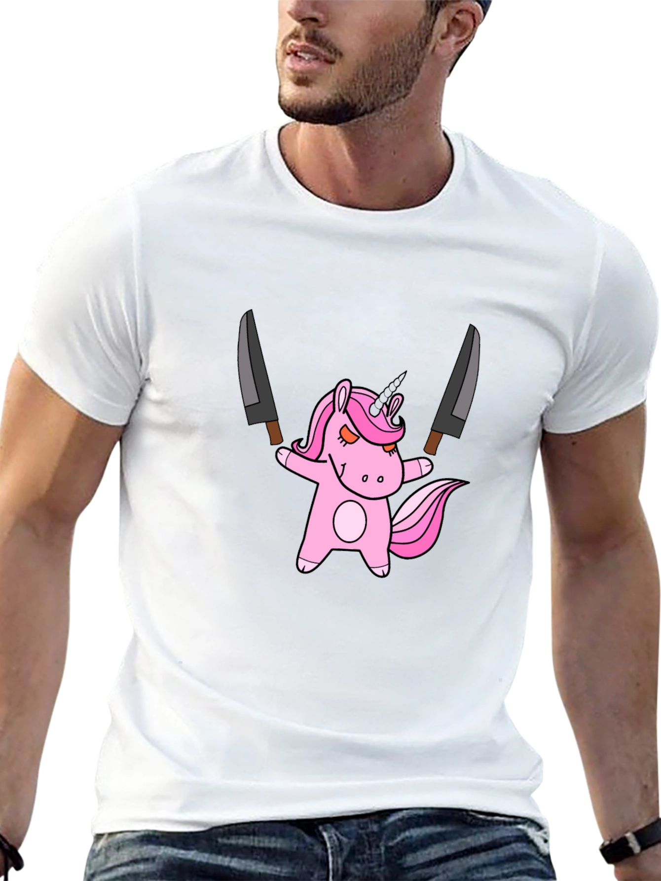 Unicorn With Knives Graphic Tee