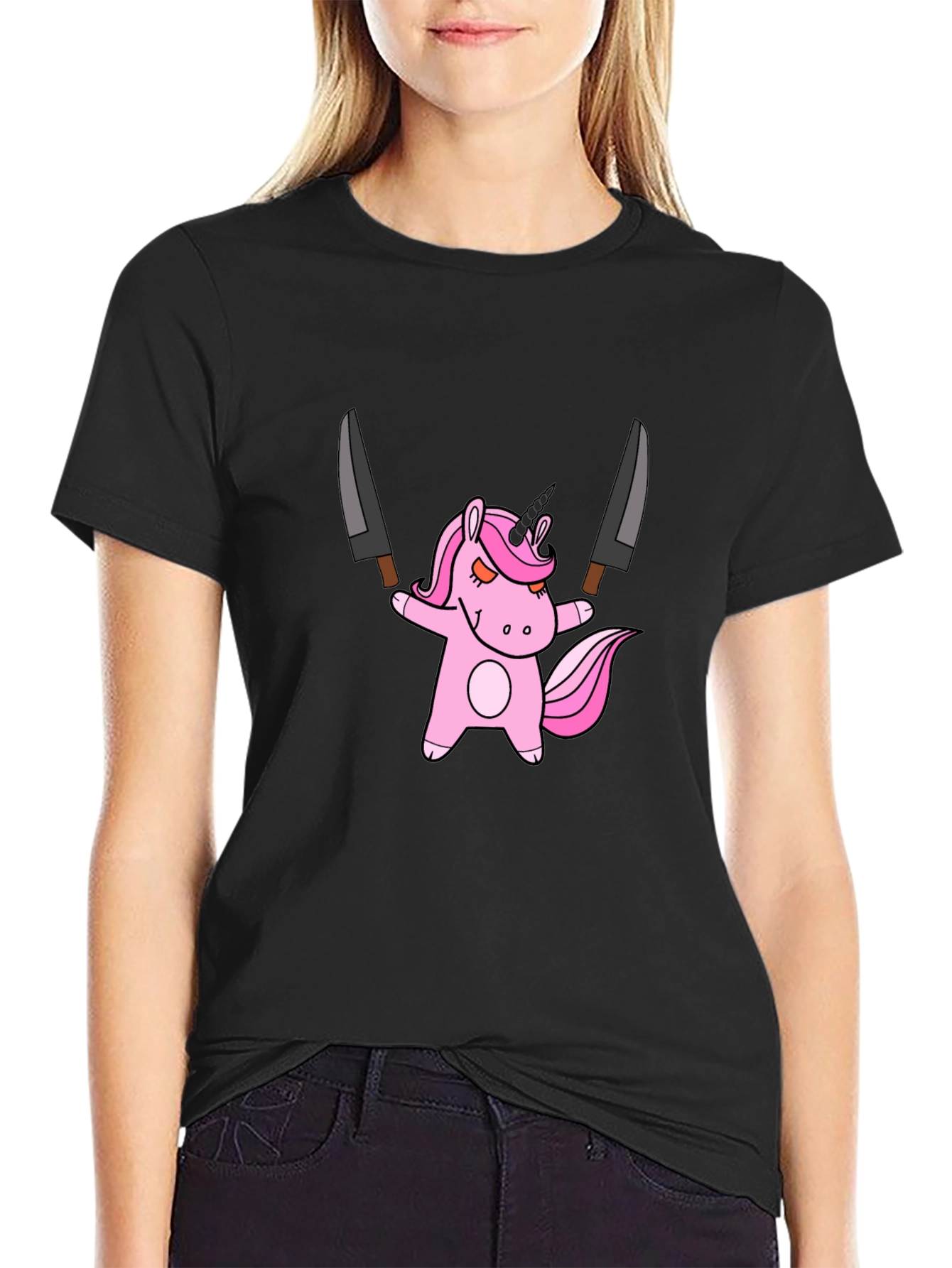 Unicorn With Knives Graphic Tee