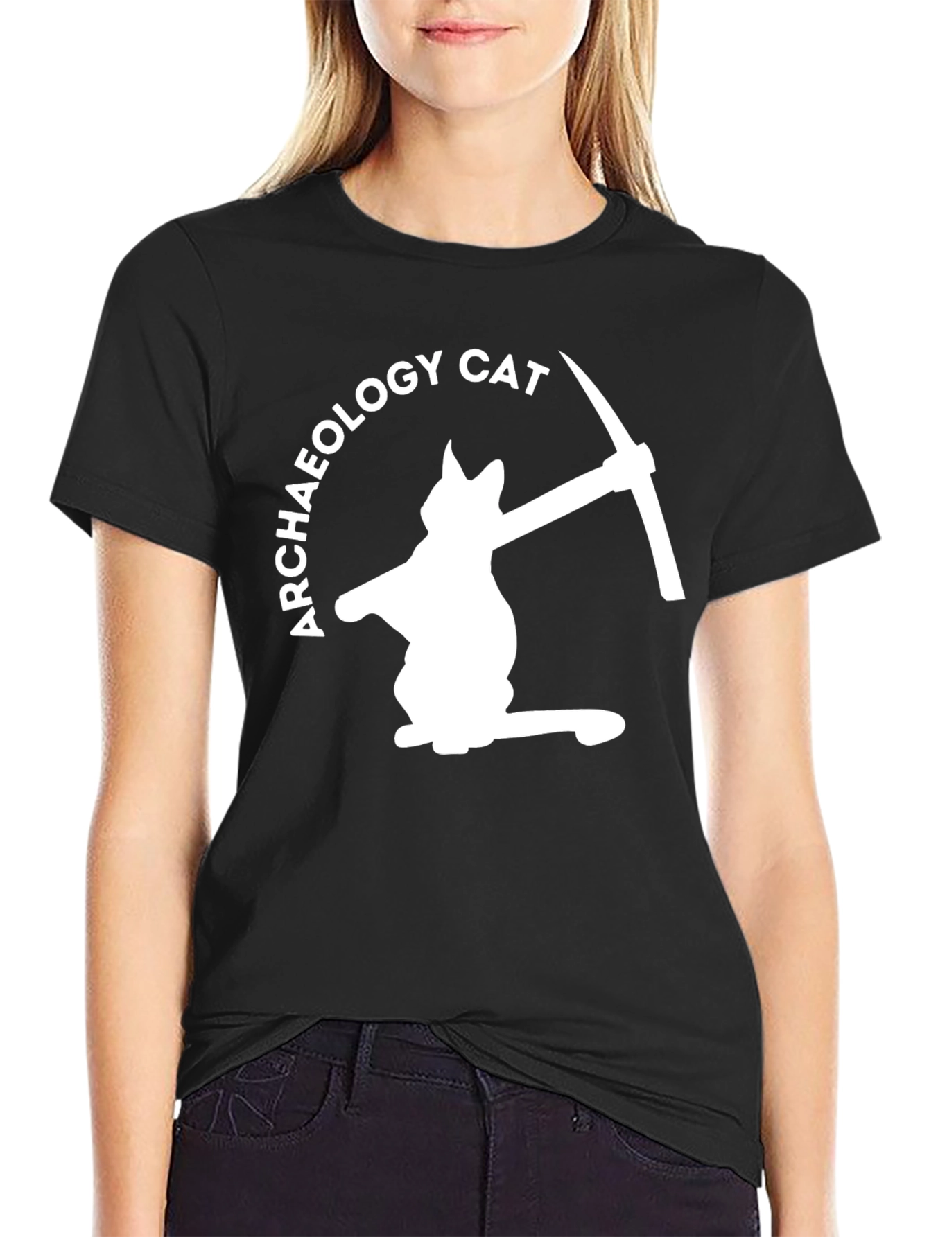 Archaeology Cat T-Shirt - Humorous Dig Design