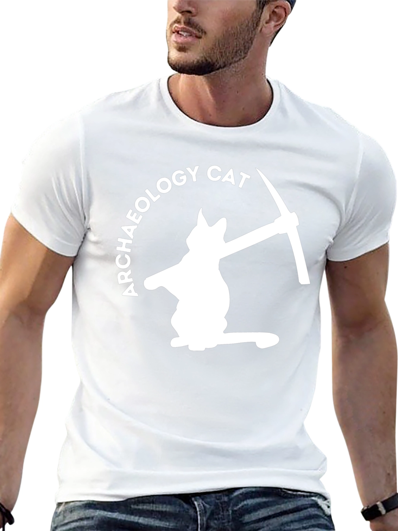 Archaeology Cat T-Shirt - Humorous Dig Design