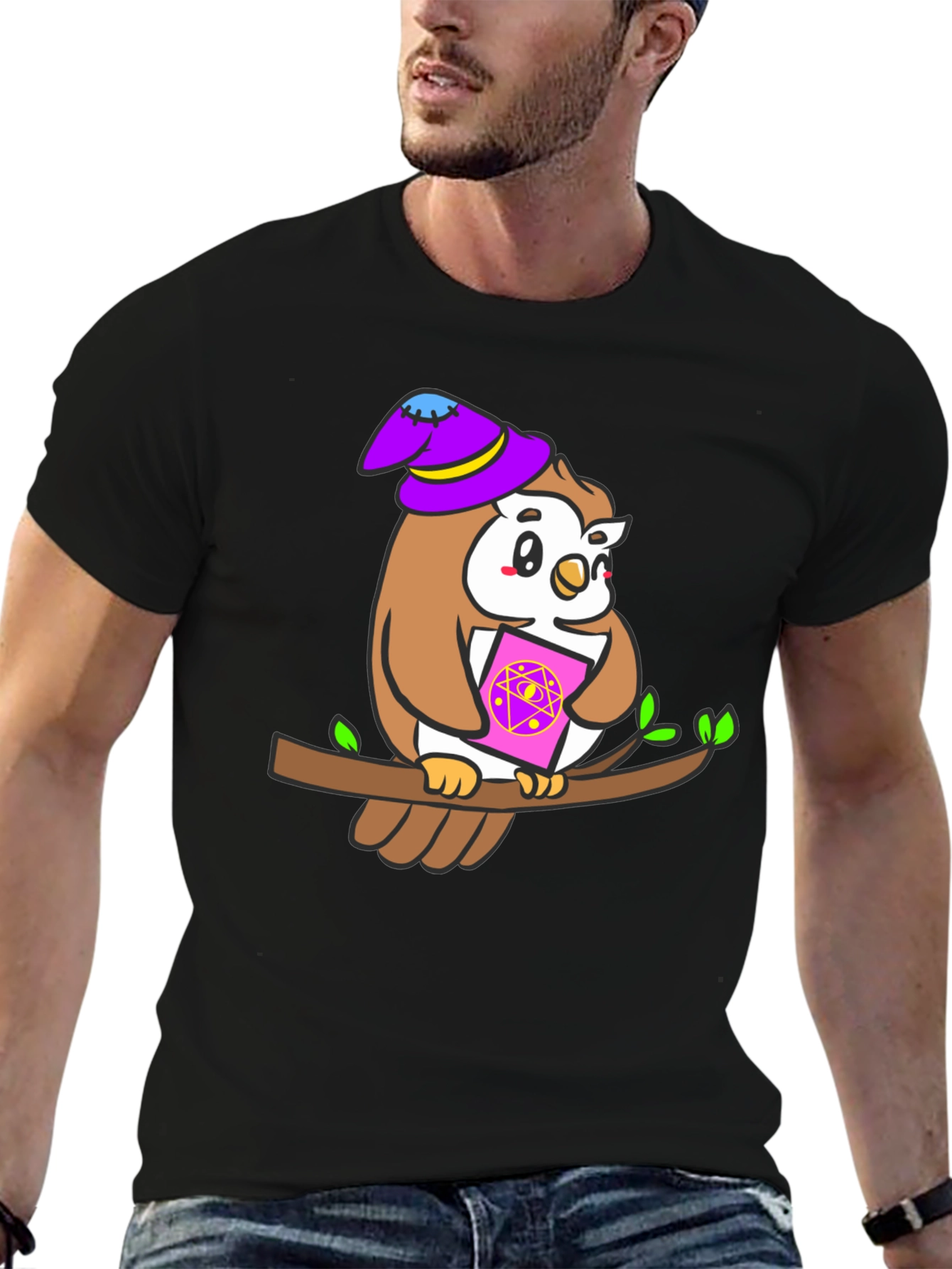 Wizard Owl T-Shirt - Magic Book Tee