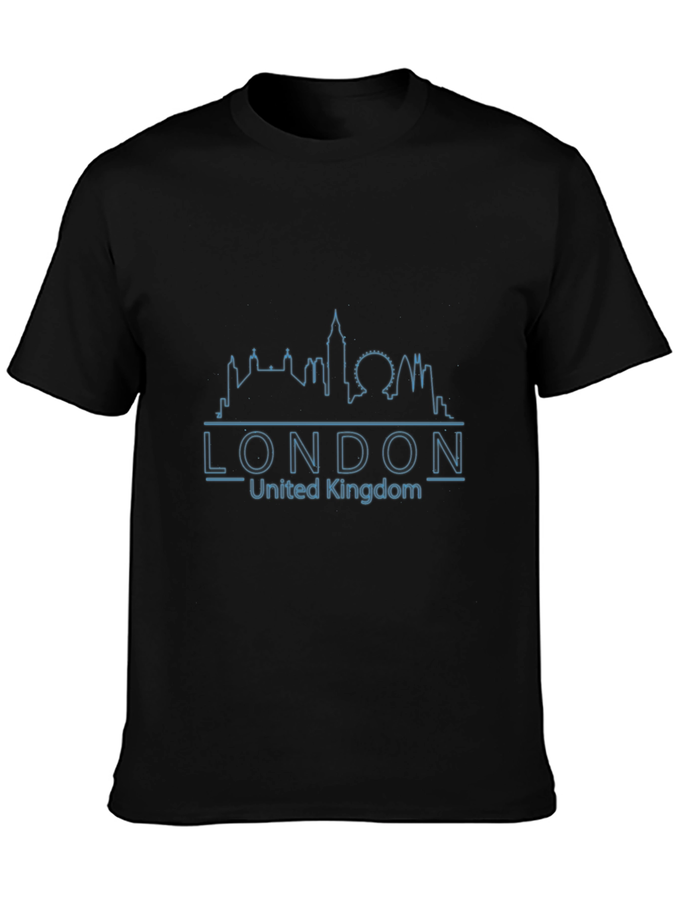 London Skyline Graphic Print Black T-Shirt