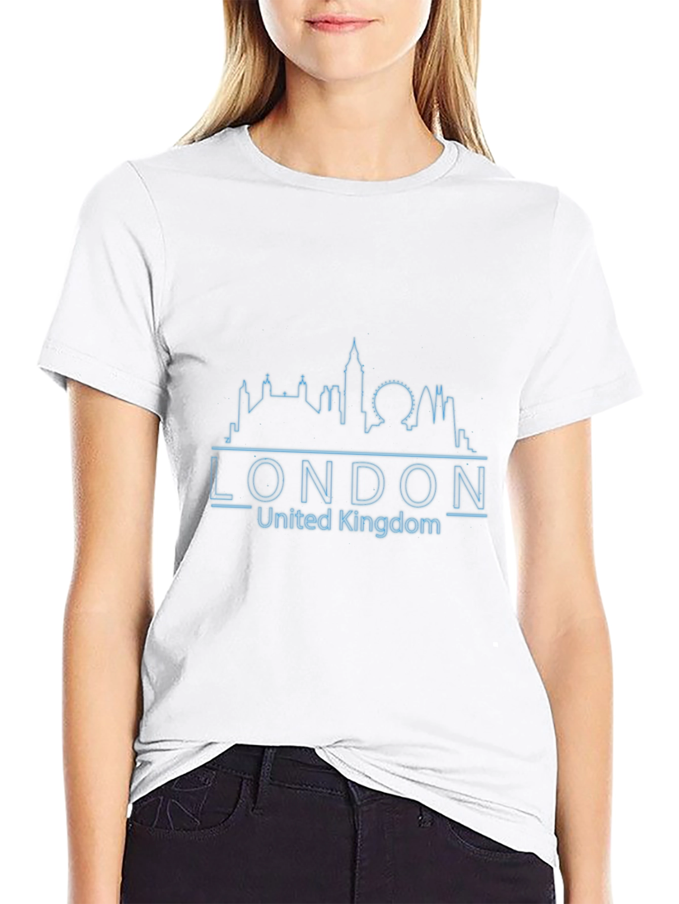 London Skyline Graphic Print Black T-Shirt